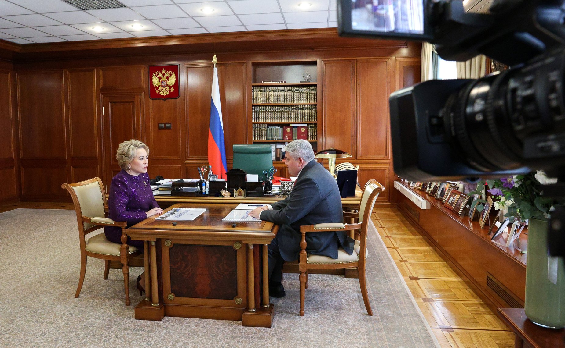 Встреча Председателя Совета Федерации Валентины Матвиенко с губернатором губернатором Новгородской области Александром Дроновым