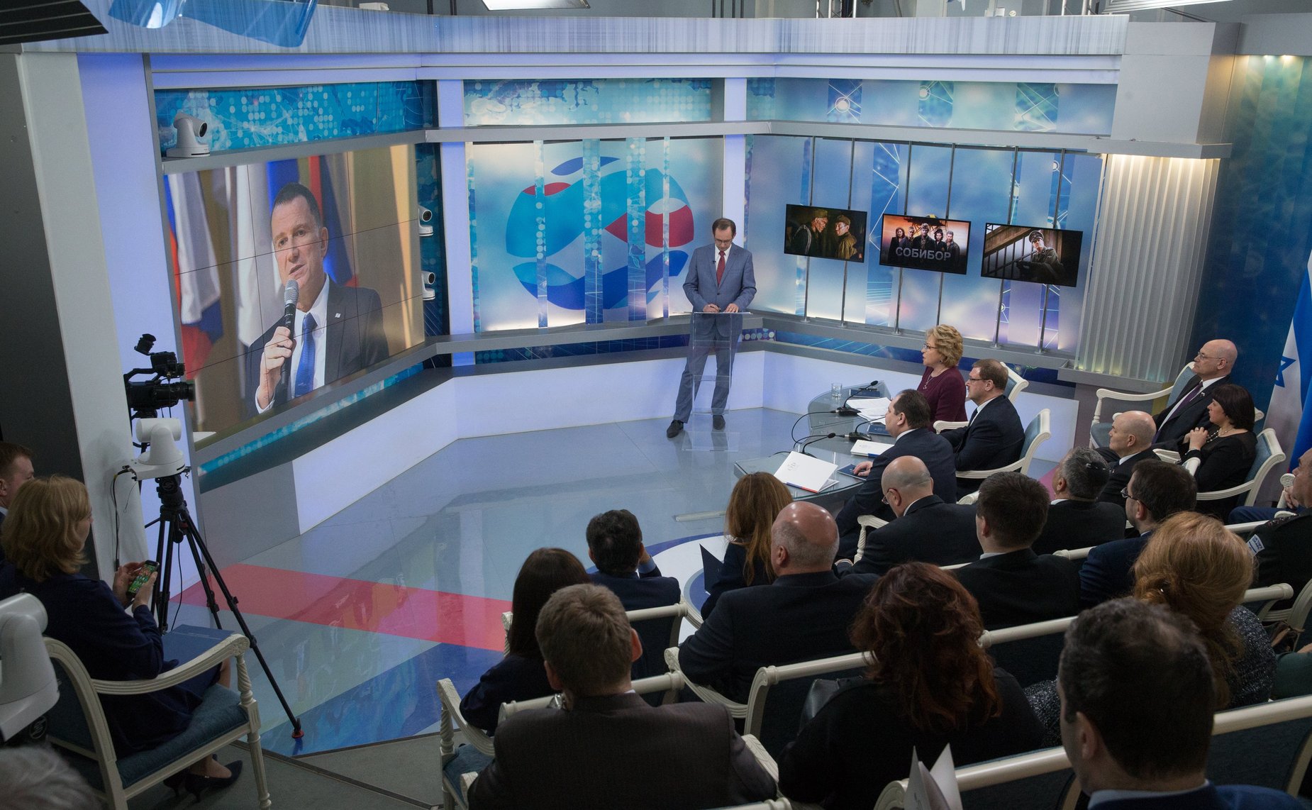 Видеомост, посвященный выходу в прокат фильма «Собибор»