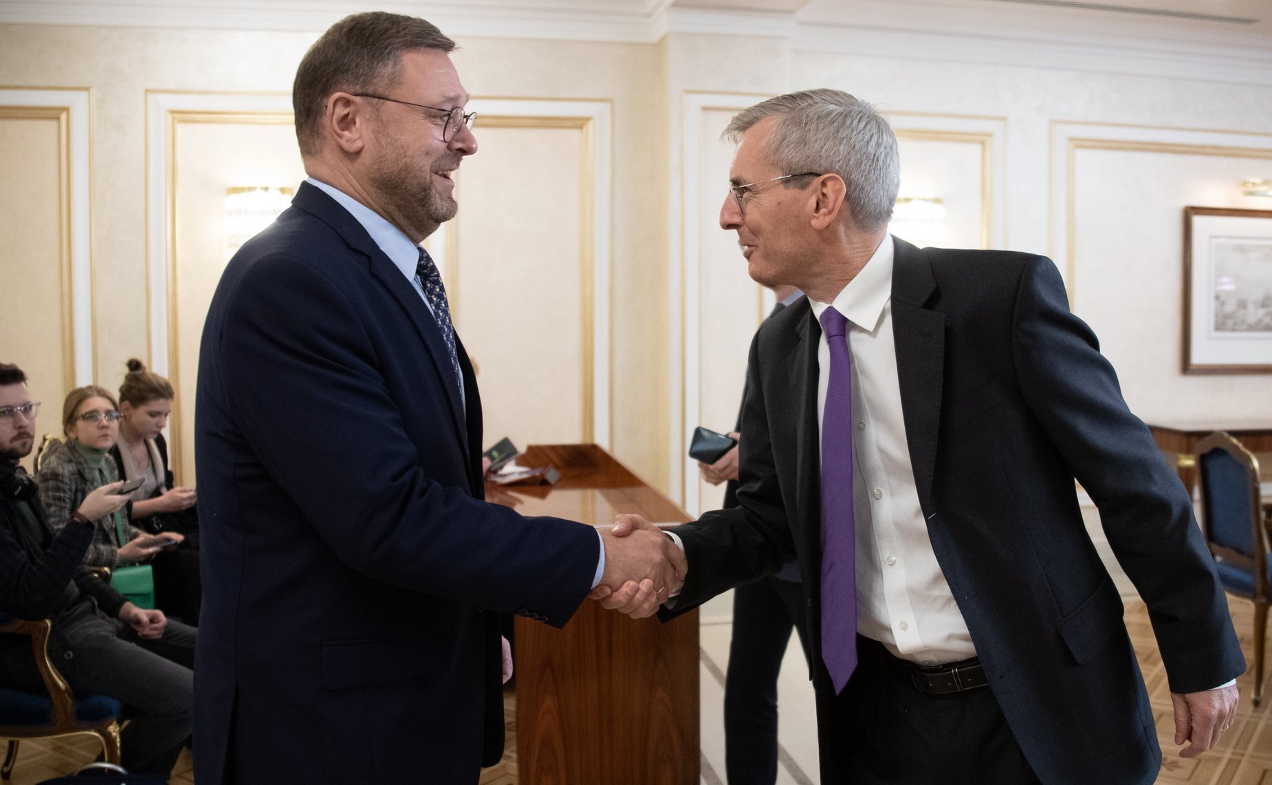 Встреча К. Косачева с Чрезвычайным и Полномочным послом Великобритании в РФ Лори Бристоу