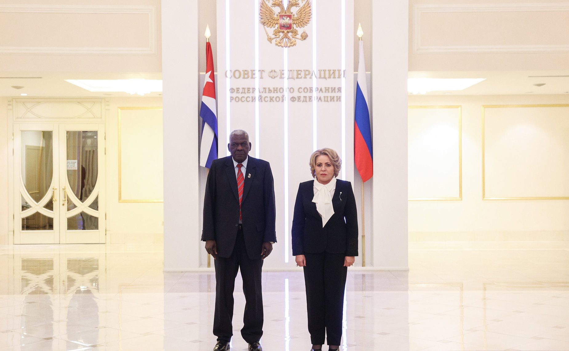 Встреча Председателя Совета Федерации Валентины Матвиенко с Председателем Национальной ассамблеи народной власти и Государственного Совета Республики Куба Эстебаном Ласо Эрнандесом