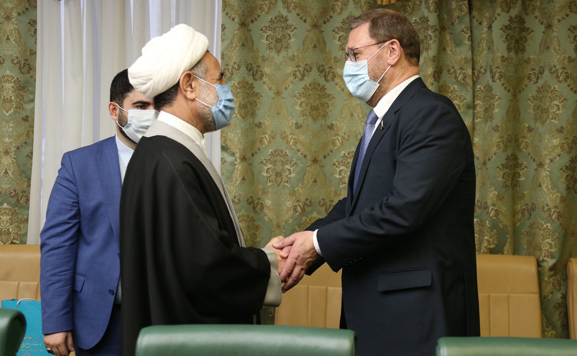 Встреча Константина Косачева с делегацией Комиссии по национальной безопасности и внешней политике Собрания Исламского Совета Исламской Республики Иран во главе с председателем М. Зольнури