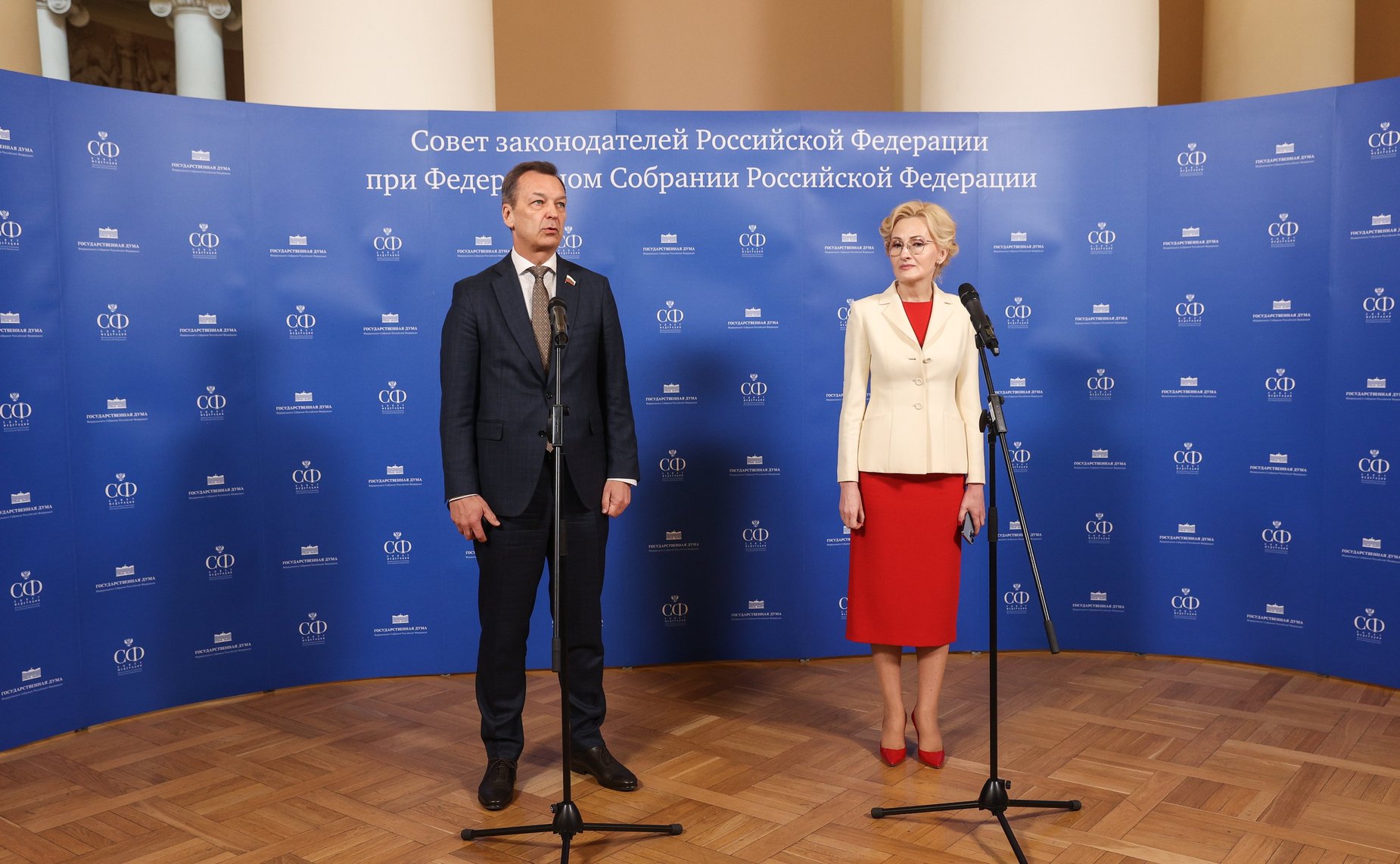 Пресс-подход Андрея Яцкина и Ирины Яровой по итогам заседания Президиума Совета законодателей Российской Федерации