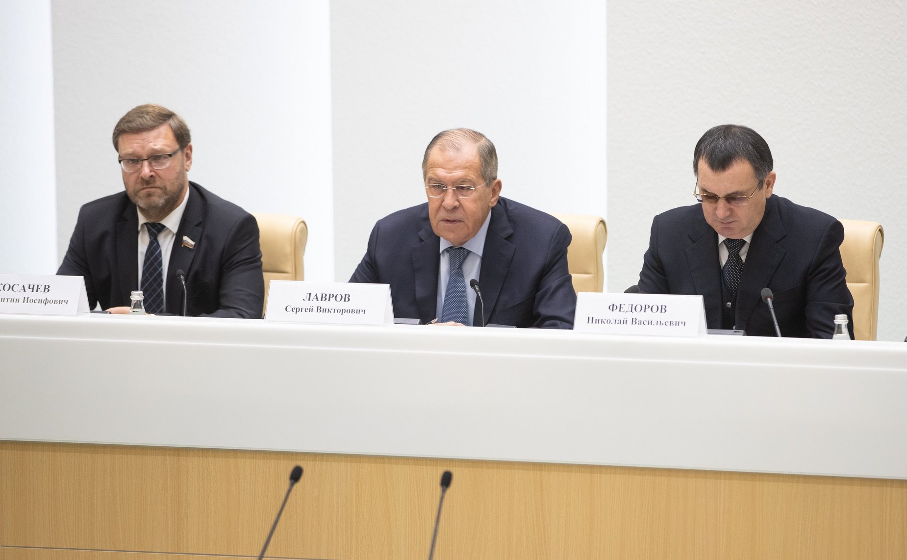 Константин Косачев, Сергей Лавров и Николай Федоров