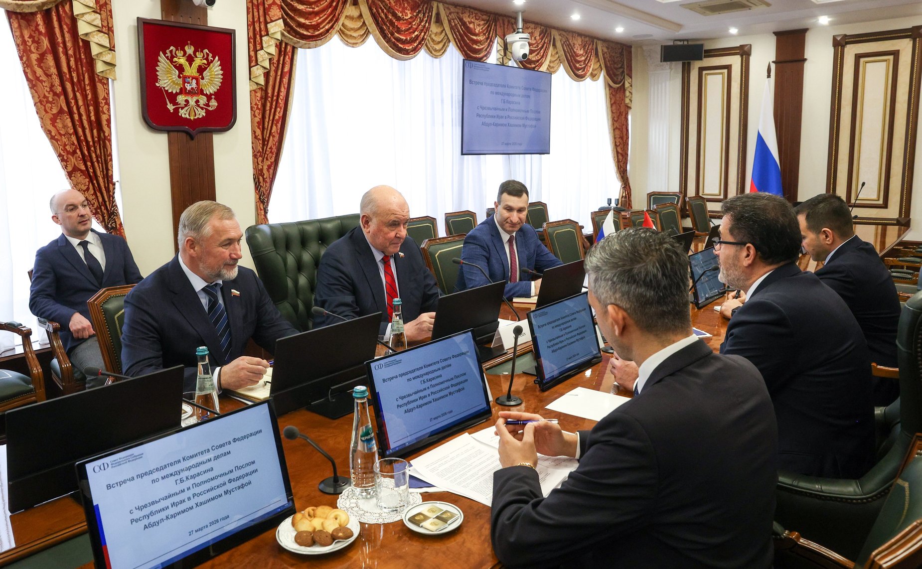 Григорий Карасин принял Чрезвычайного и Полномочного Посла Республики Ирак в Российской Федерации Абдул-Карима Хашима Мустафу