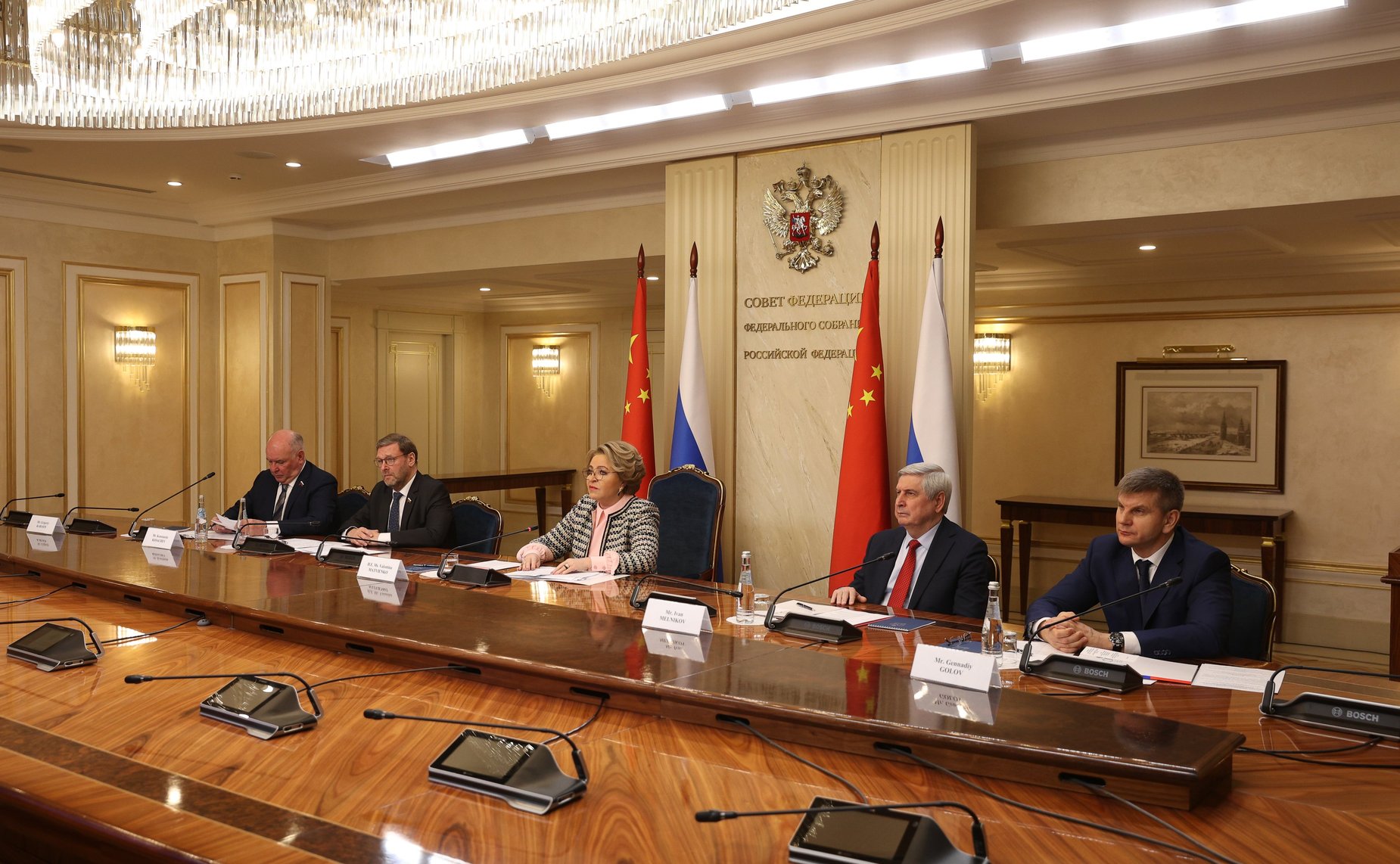 Встреча Председателя СФ Валентины Матвиенко с Председателем Постоянного комитета Всекитайского собрания народных представителей Китайской Народной Республики Ли Чжаньшу