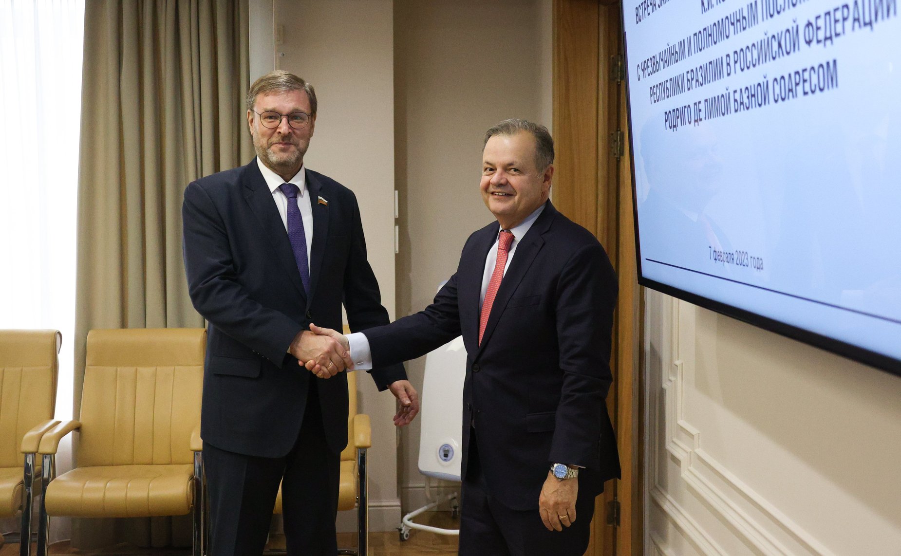 Встреча заместителя Председателя СФ Константина Косачева с Чрезвычайным и Полномочным Послом Федеративной Республики Бразилии в РФ