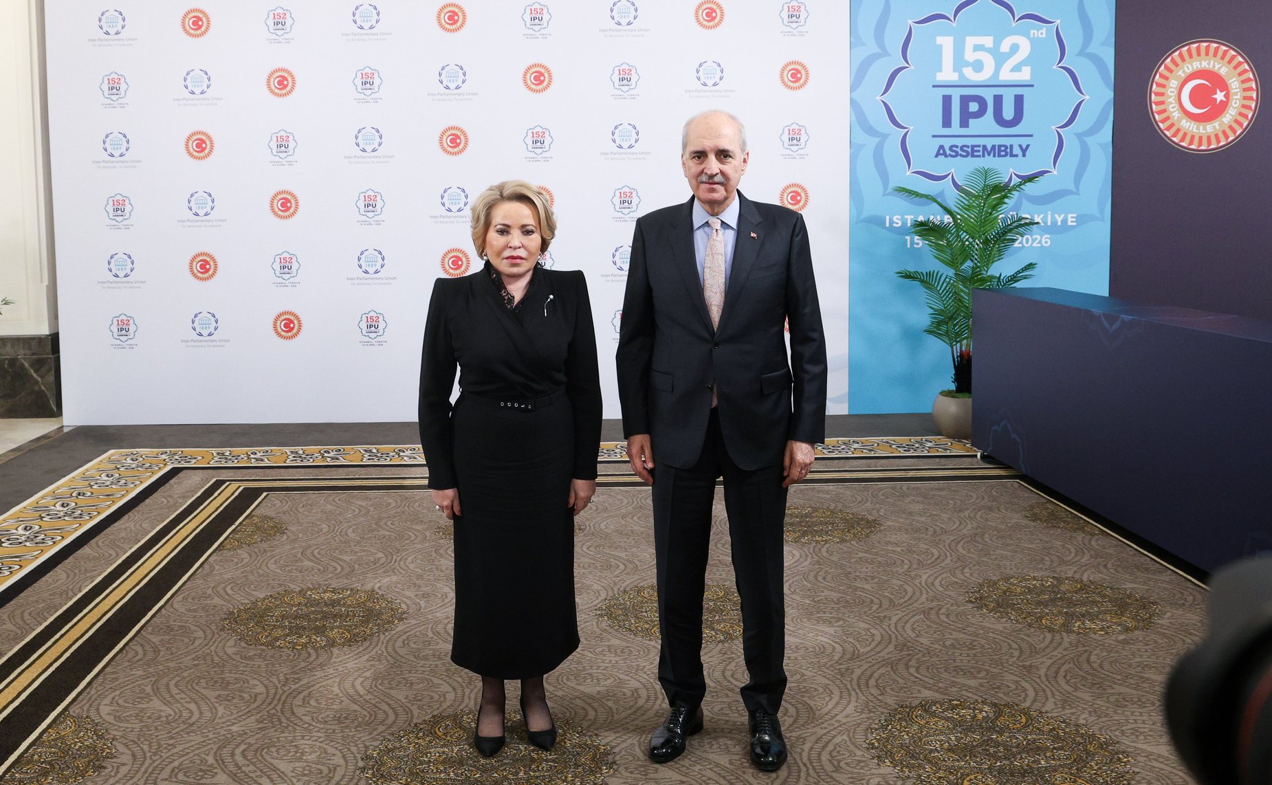 «На полях» 152-й Ассамблеи Межпарламентского союза в Стамбуле Валентина Матвиенко провела встречу с главой Великого национального собрания Турции Нуманом Куртулмушем