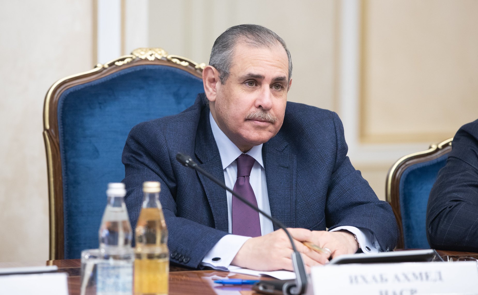 Встреча Константина Косачева с Чрезвычайным и Полномочным Послом Арабской Республики Египет в РФ Ихабом Насром