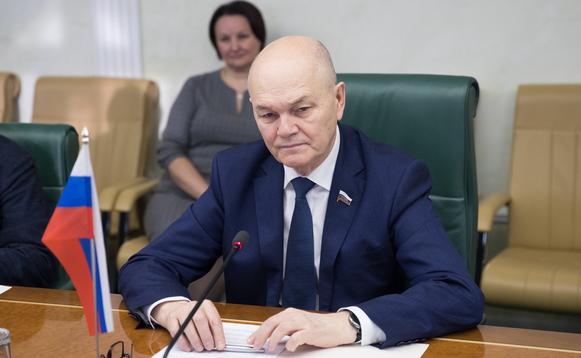 Встреча председателя Комитета СФ по аграрно-продовольственной политике и природопользованию Михаила Щетинина с советником Посольства Федеративной Республики Германия в РФ по вопросам энергетики, климата и охраны окружающей среды Эллен фон Цитцевитц