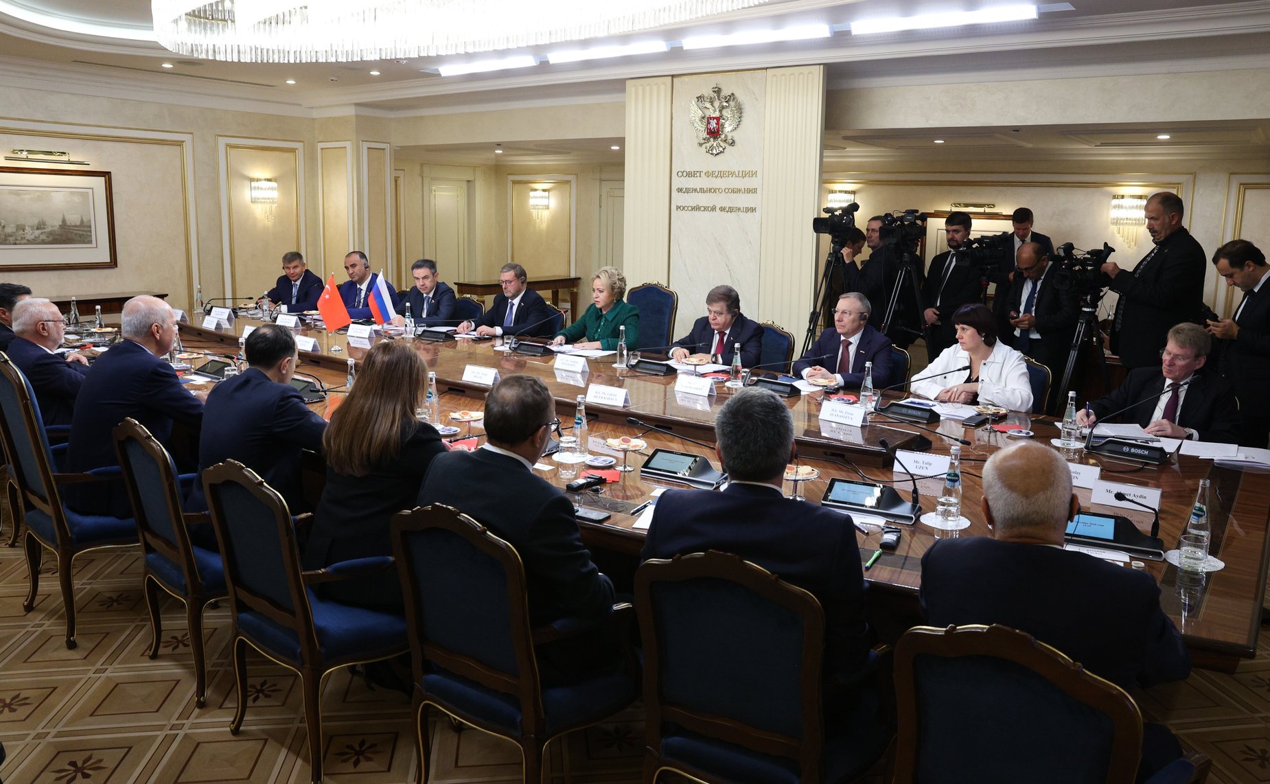 Встреча Председателя Совета Федерации Валентины Матвиенко с Председателем Великого национального собрания Турции Нуманом Куртулмушем