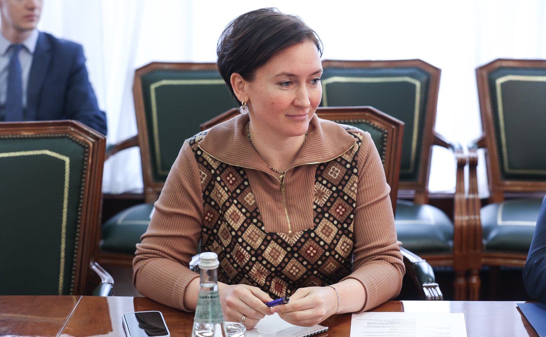 Встреча руководителя группы по сотрудничеству Совета Федерации с Национальной ассамблеей Республики Никарагуа Владимира Полетаева с Чрезвычайным и Полномочным Послом Республики Никарагуа в РФ Альбой Асусеной Торрес Мехией