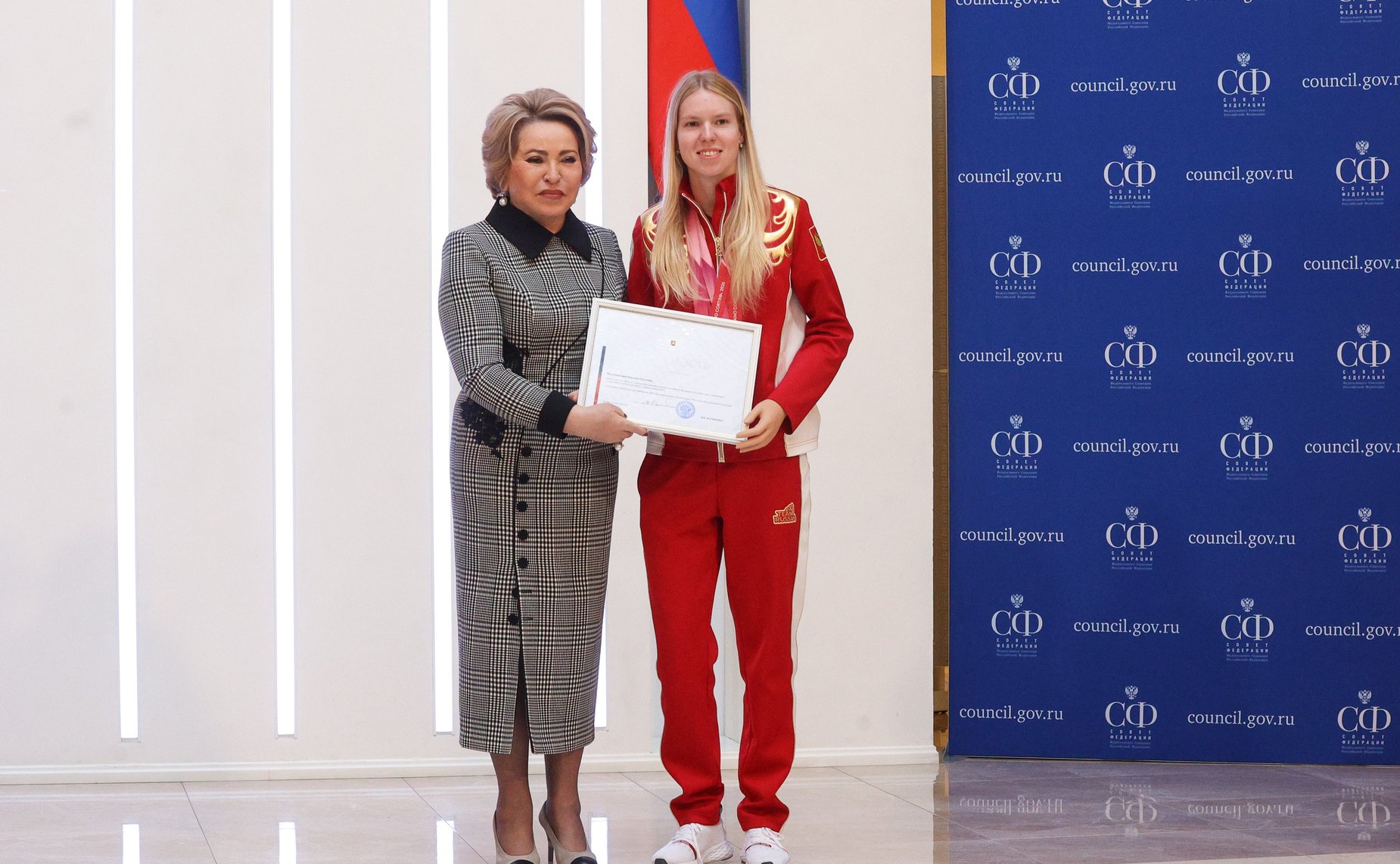 Встреча Председателя Совета Федерации Валентины Матвиенко с членами паралимпийской сборной России — победителями и призёрами ХIV Паралимпийских зимних игр 2026 года в Италии