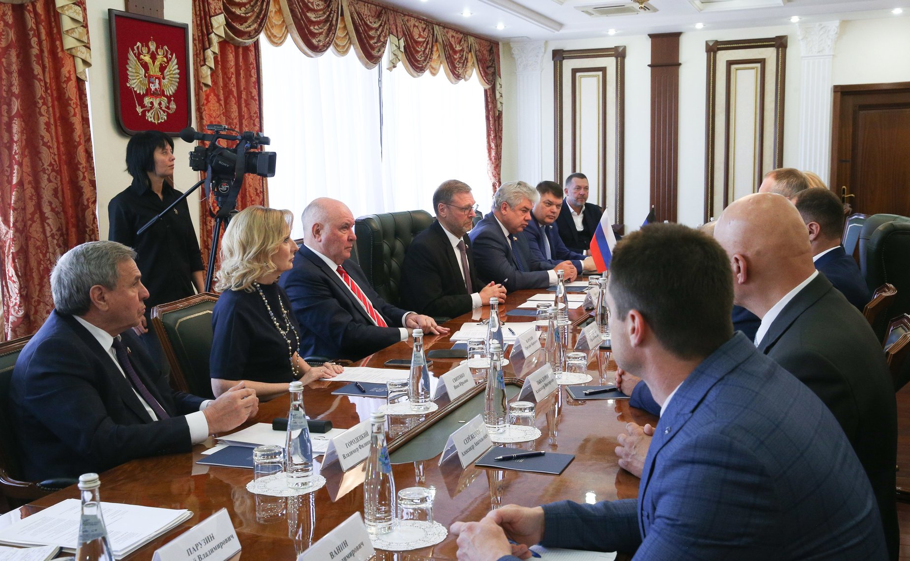 Встреча заместителя Председателя Совета Федерации Константина Косачева с Председателем Народного Совета Донецкой Народной Республики Владимиром Бидёвкой