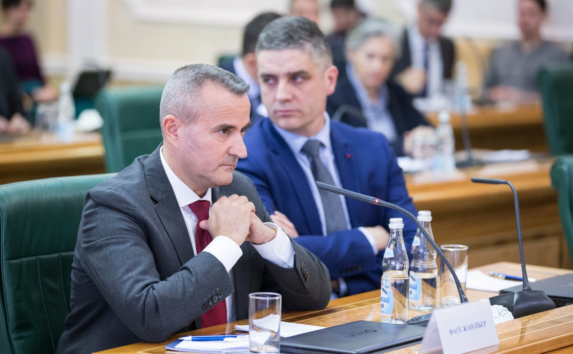 Встреча В. Бондарева с директором Центра высших военных исследований Французской Республики Винсентом Жиро