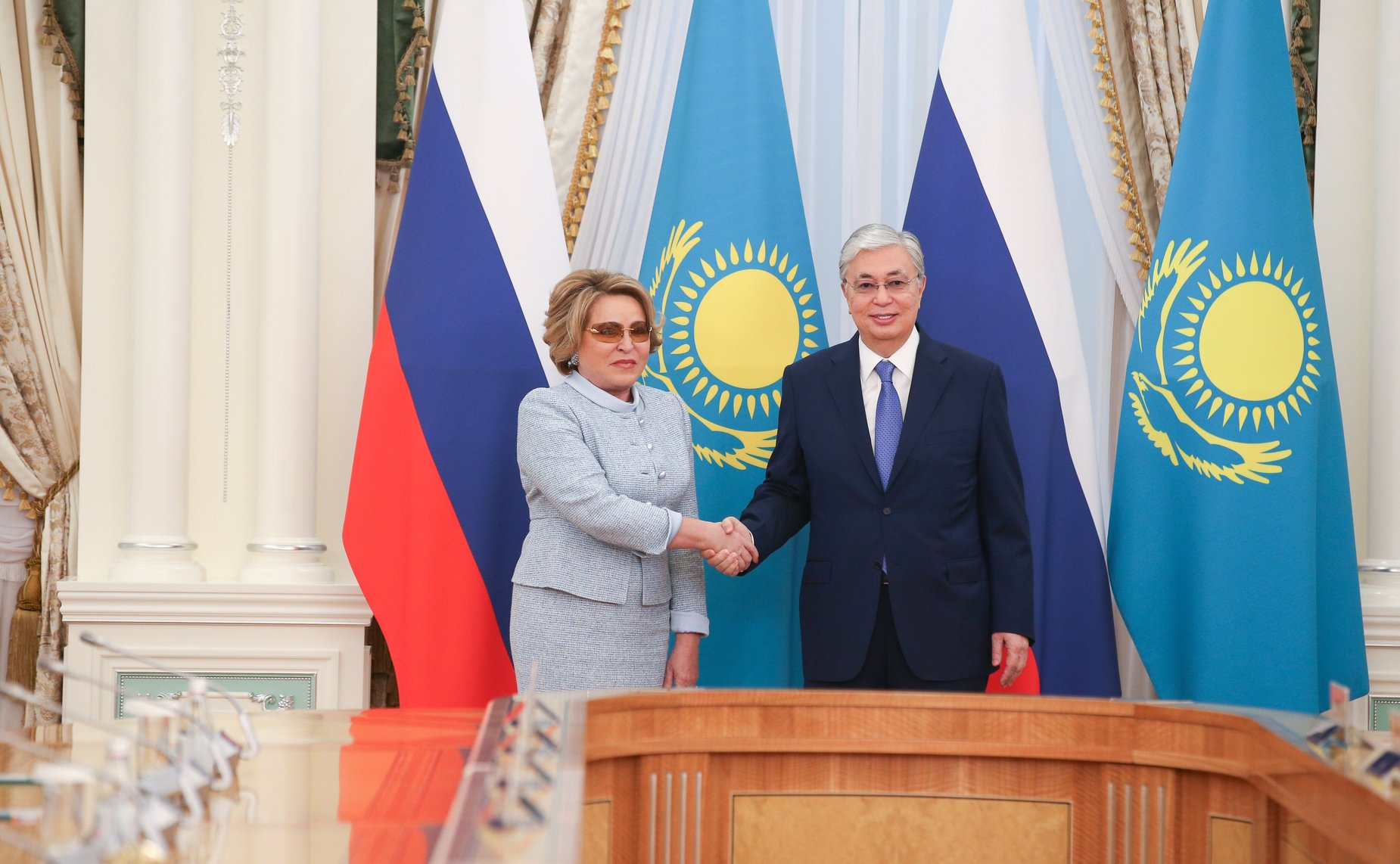 Встреча Председателя СФ Валентины Матвиенко с Президентом Республики Казахстан Касым-Жомартом Токаевым