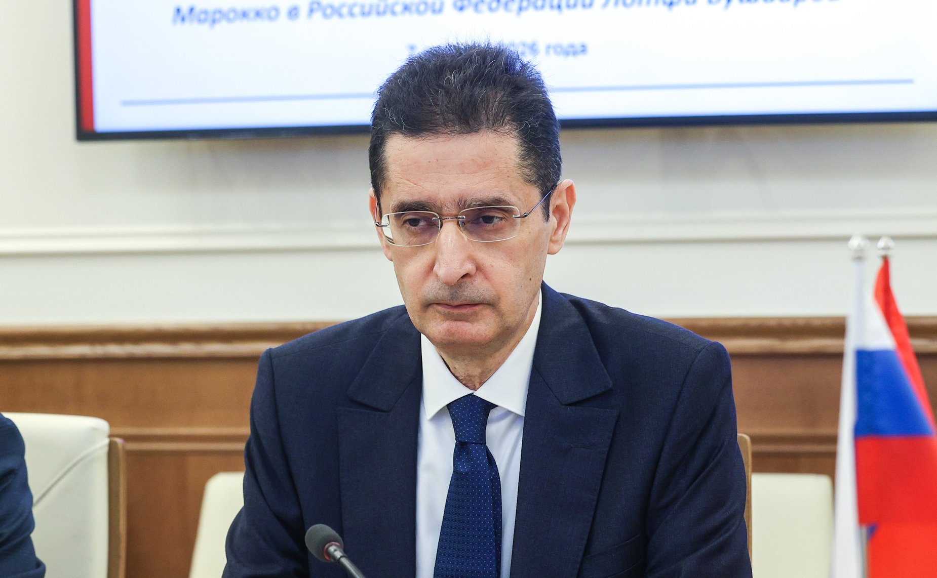 Александр Двойных провел встречу с Чрезвычайным и Полномочным Послом Королевства Марокко в Российской Федерации Лотфи Бушаарой