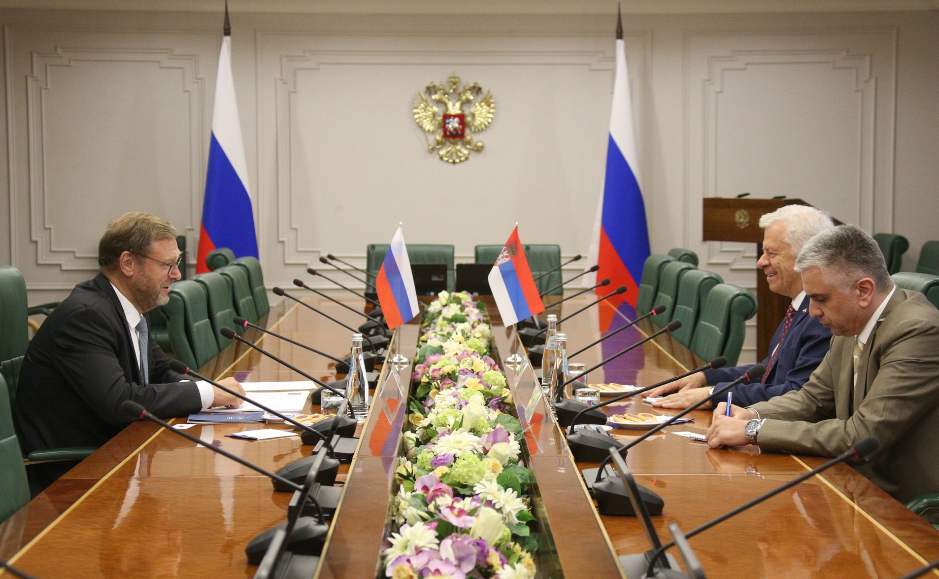 Встреча заместителя Председателя СФ Константина Косачева с Чрезвычайным и Полномочным Послом Республики Сербии в РФ