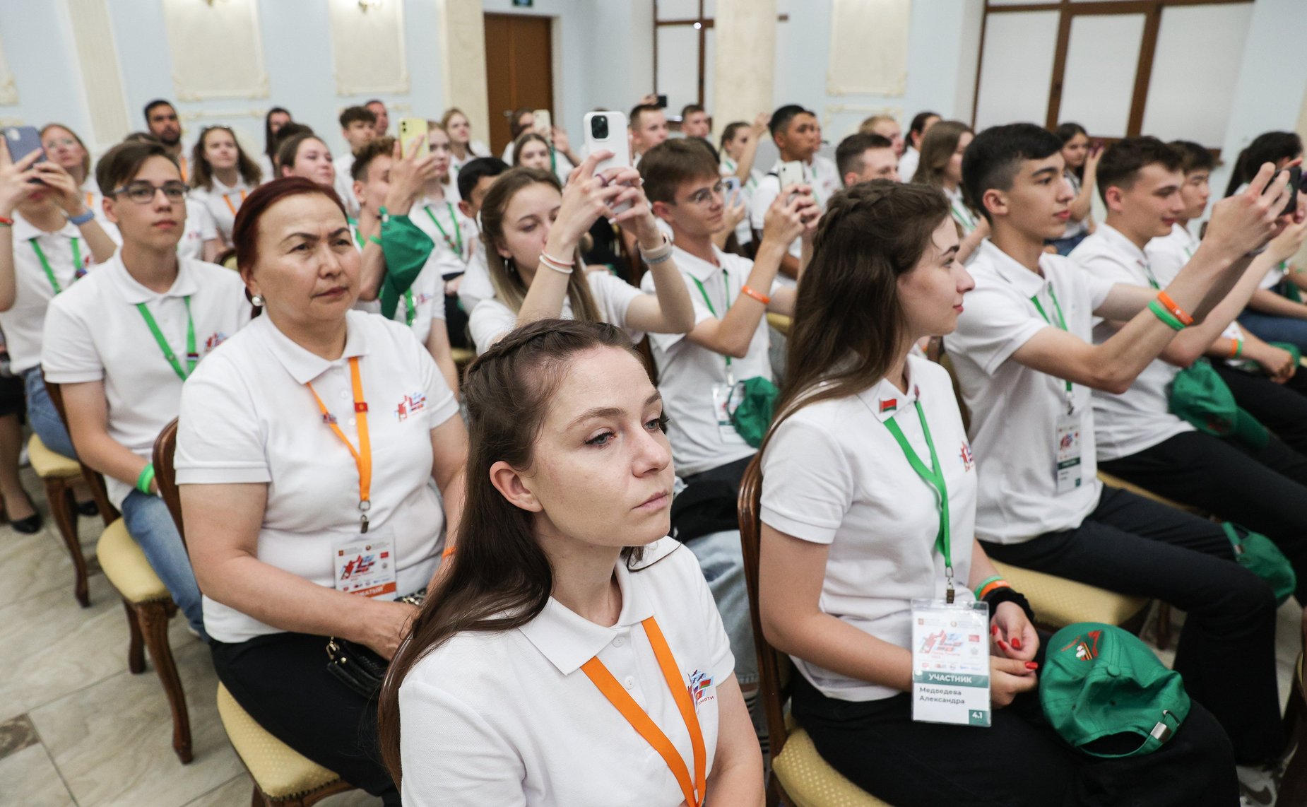 Валентина Матвиенко и Наталья Кочанова встретились с участниками культурно-образовательного проекта «Поезд Памяти». Мероприятие состоялось в Уфе в рамках Х Форума регионов России и Беларуси