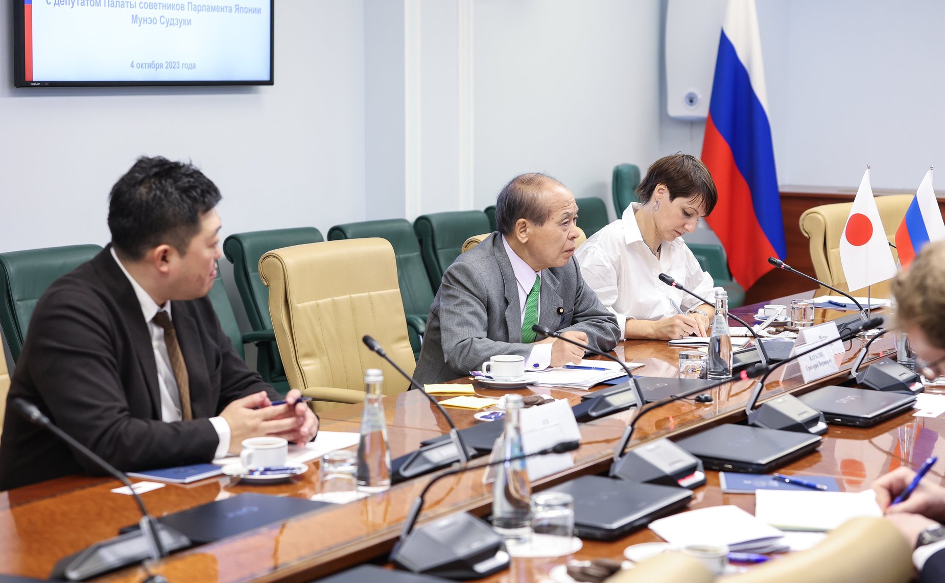 Встреча председателя Комитета СФ по международным делам Григория Карасина с депутатом Палаты советников Парламента Японии Мунэо Судзуки
