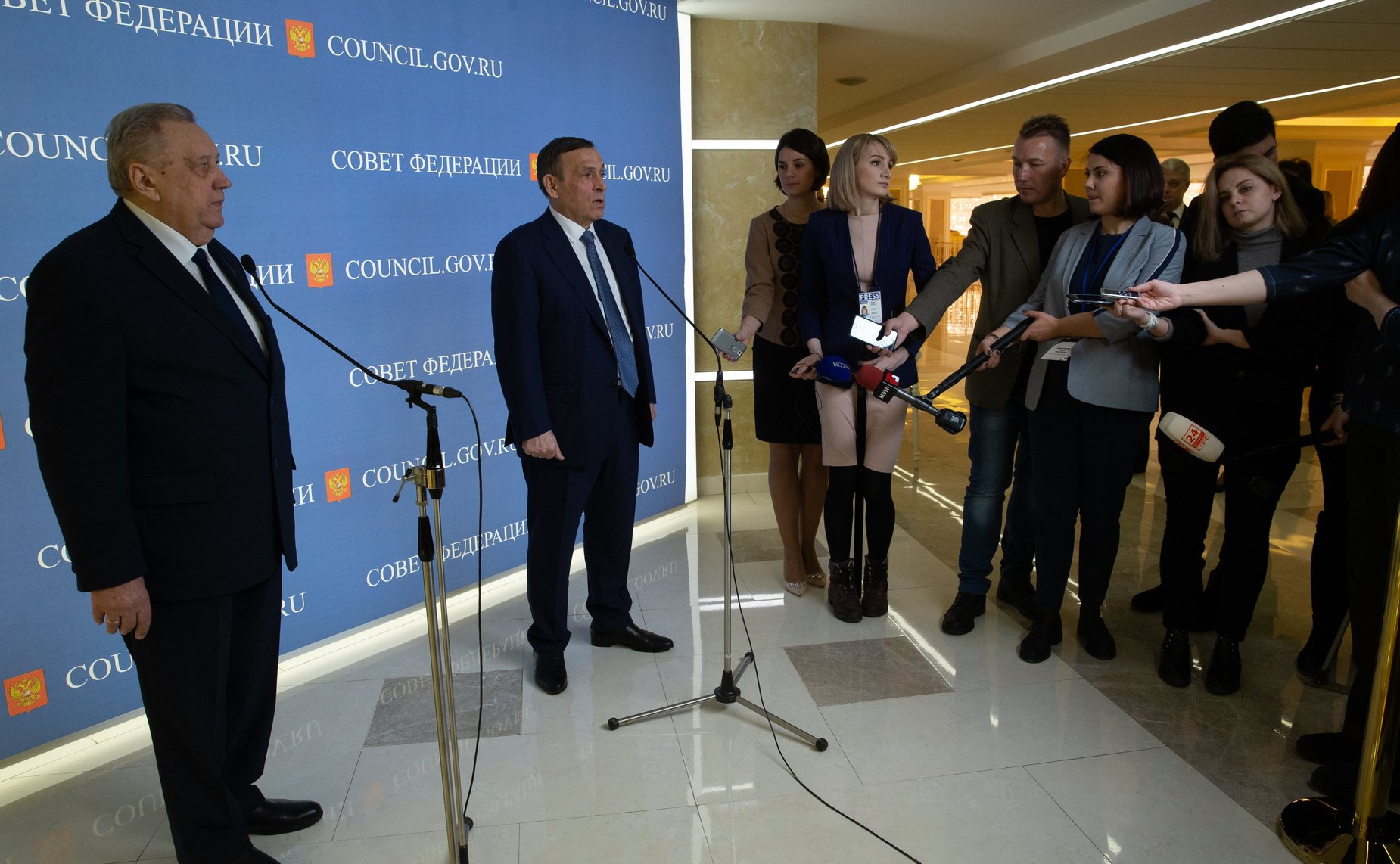 Юрий Минаков и Александр Евстифеев в Совете Федерации