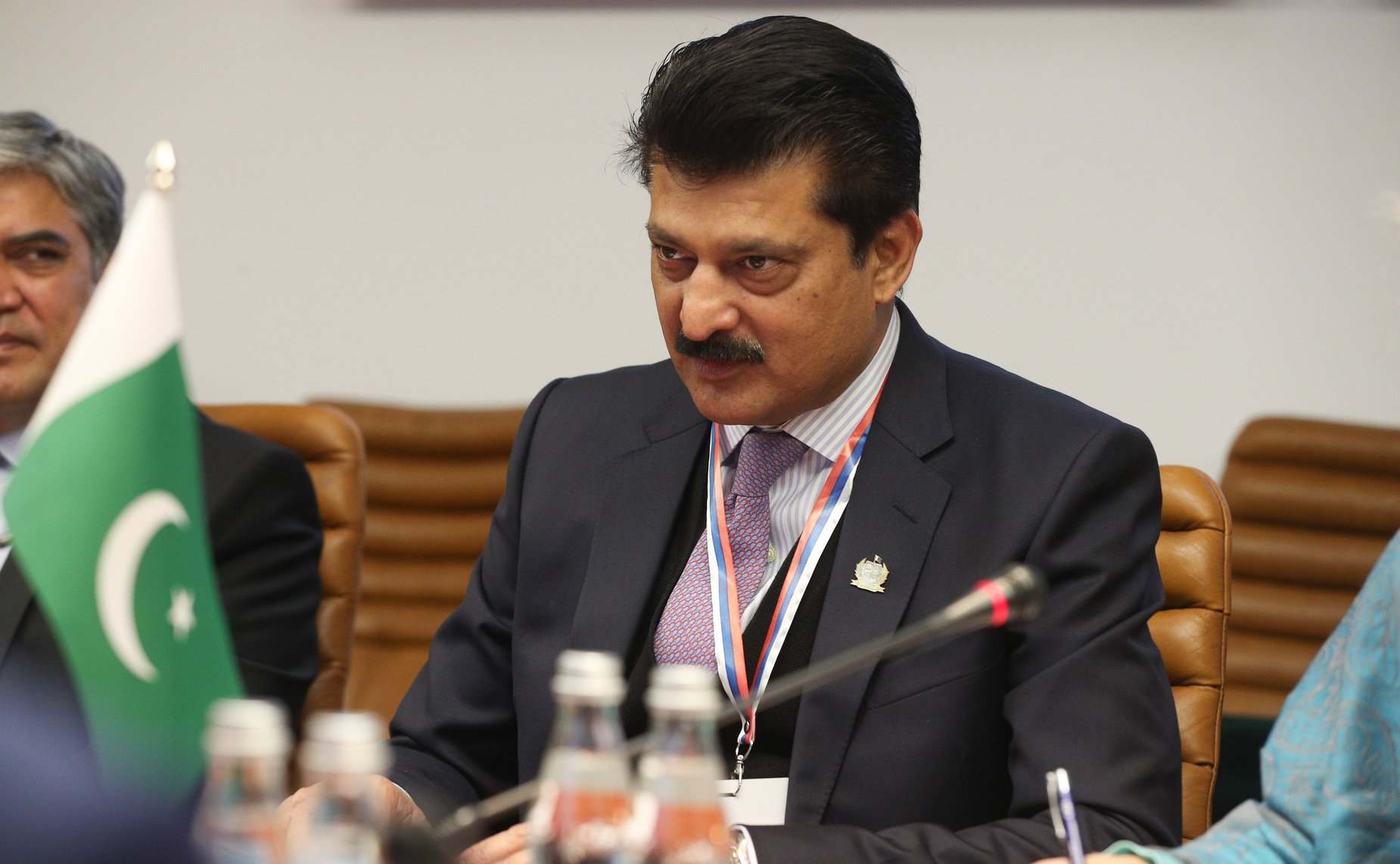 Встреча председателя Комитета СФ по международным делам Григория Карасина с лидером фракции «Движение за справедливость» в Сенате Исламской Республики Пакистан