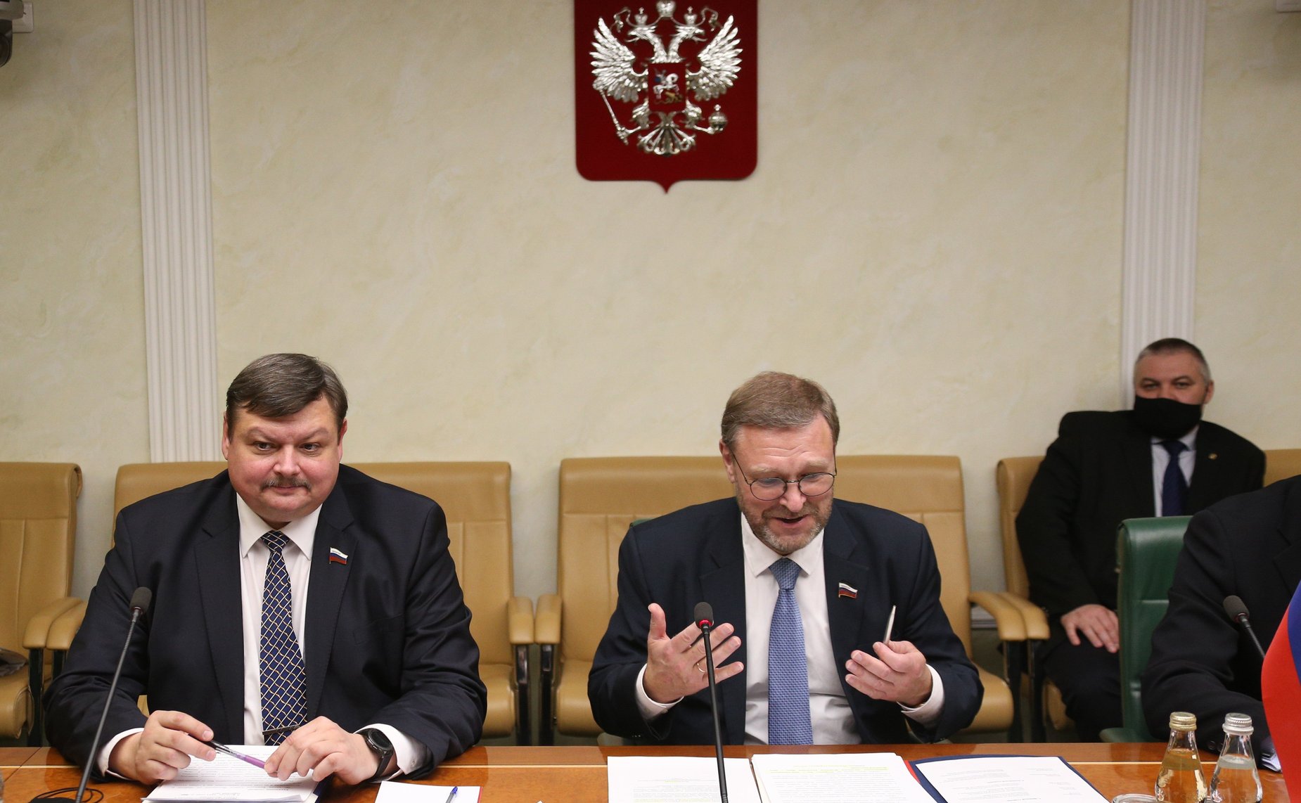 Встреча Константина Косачева с делегацией Комиссии по национальной безопасности и внешней политике Собрания Исламского Совета Исламской Республики Иран во главе с председателем М. Зольнури