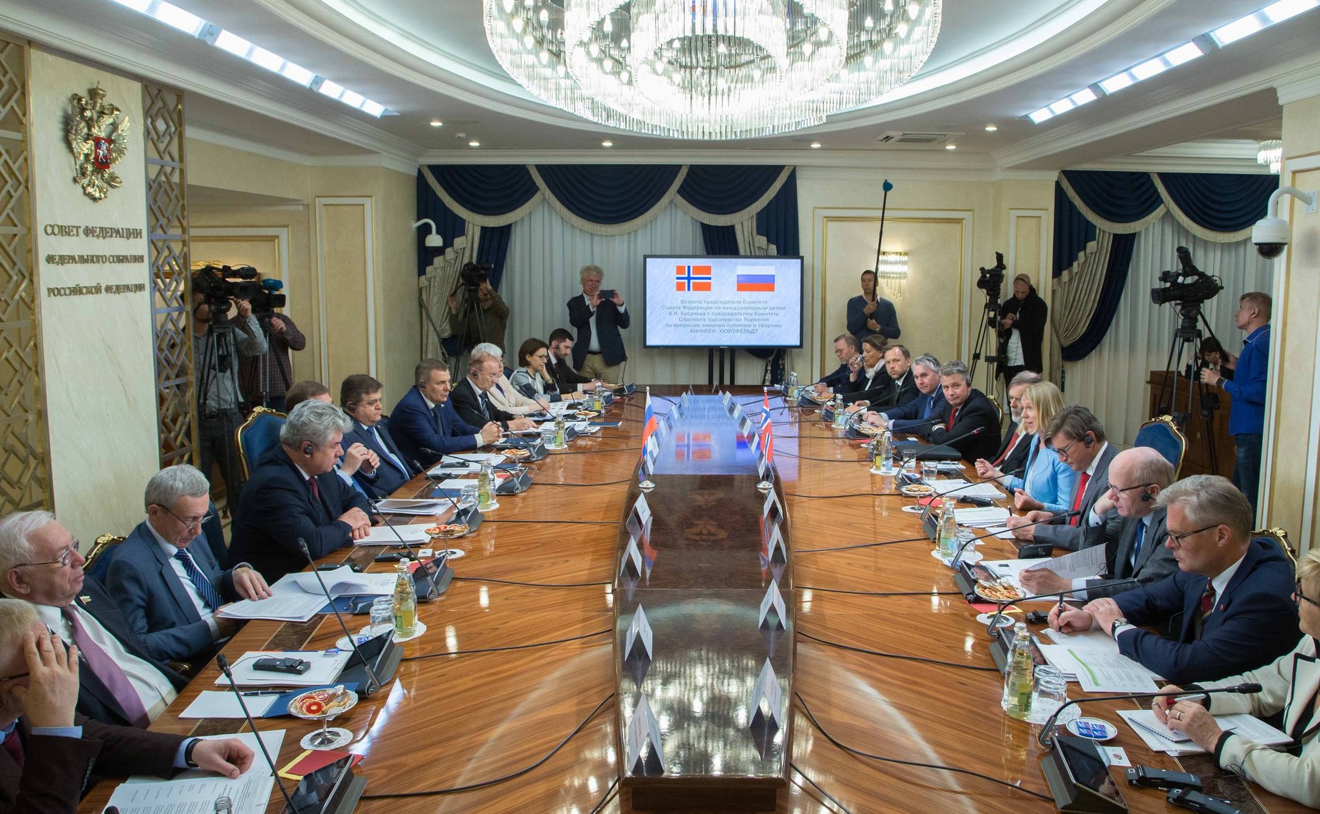 Встреча Константина Косачева с председателем Комитета по вопросам внешней политики и обороны Стортинга Королевства Норвегия Анникен Хюитфельдт