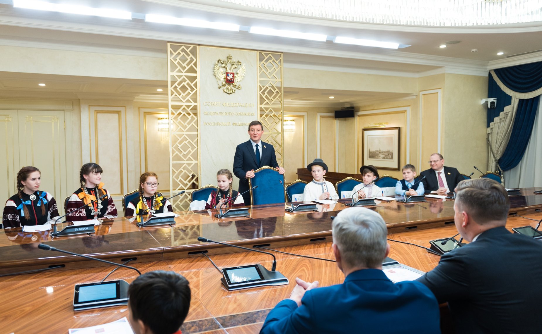 Встреча сенаторов с детьми-победителями Международного культурно-образовательного проекта «Таланты Арктики. Дети»