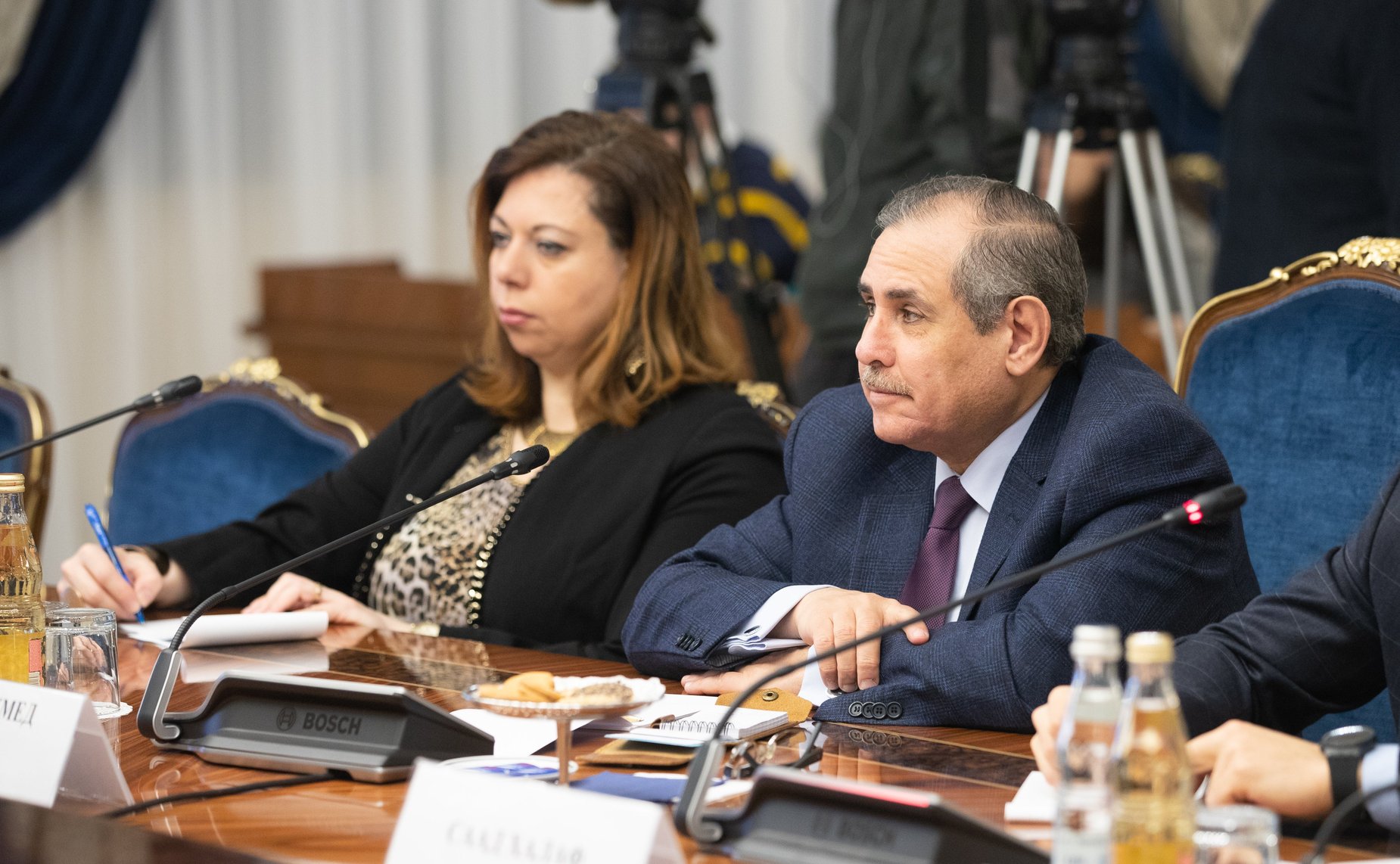 Встреча Константина Косачева с Чрезвычайным и Полномочным Послом Арабской Республики Египет в РФ Ихабом Насром