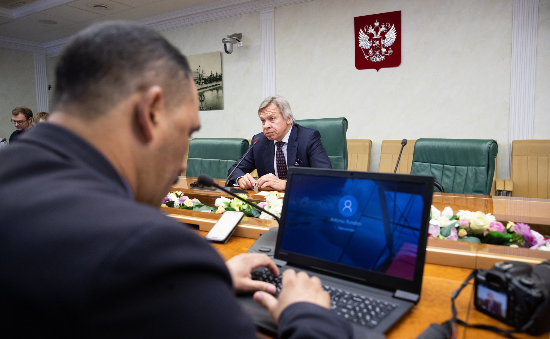 Встреча А. Пушкова с представителями СМИ