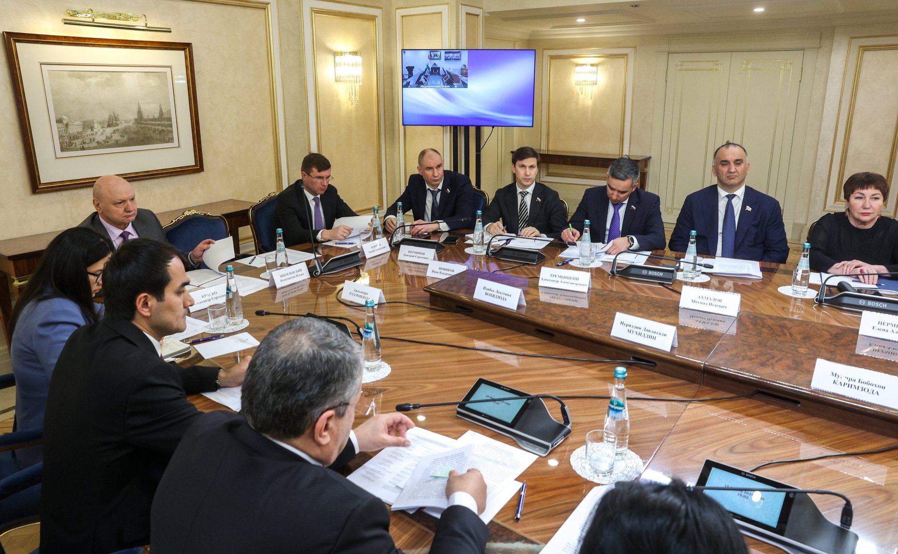 Заседание Комиссии по сотрудничеству Совета Федерации Федерального Собрания Российской Федерации и Маджлиси милли Маджлиси Оли Республики Таджикистан