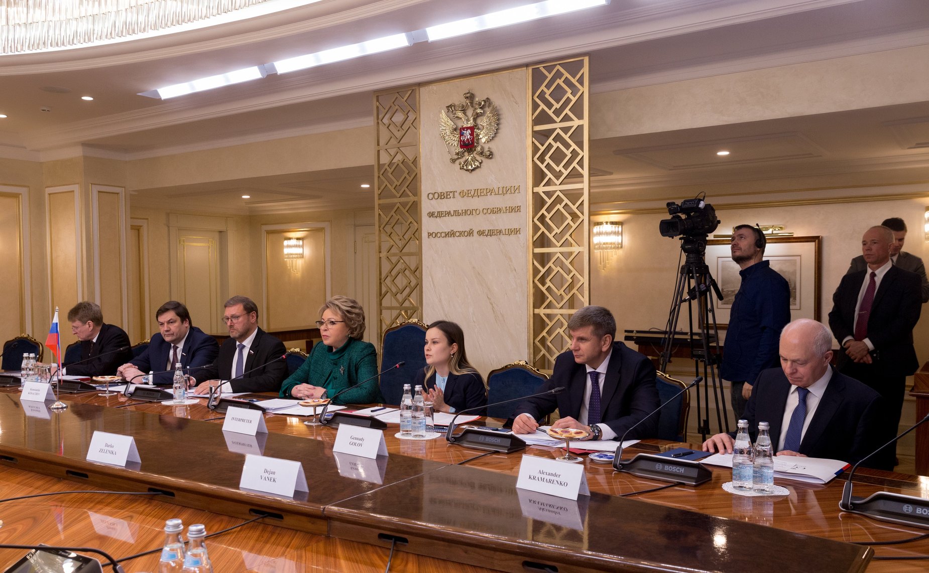 Встреча Валентины Матвиенко с Председательствующим Палаты народов Парламентской ассамблеи Боснии и Герцеговины Драганом Човичем