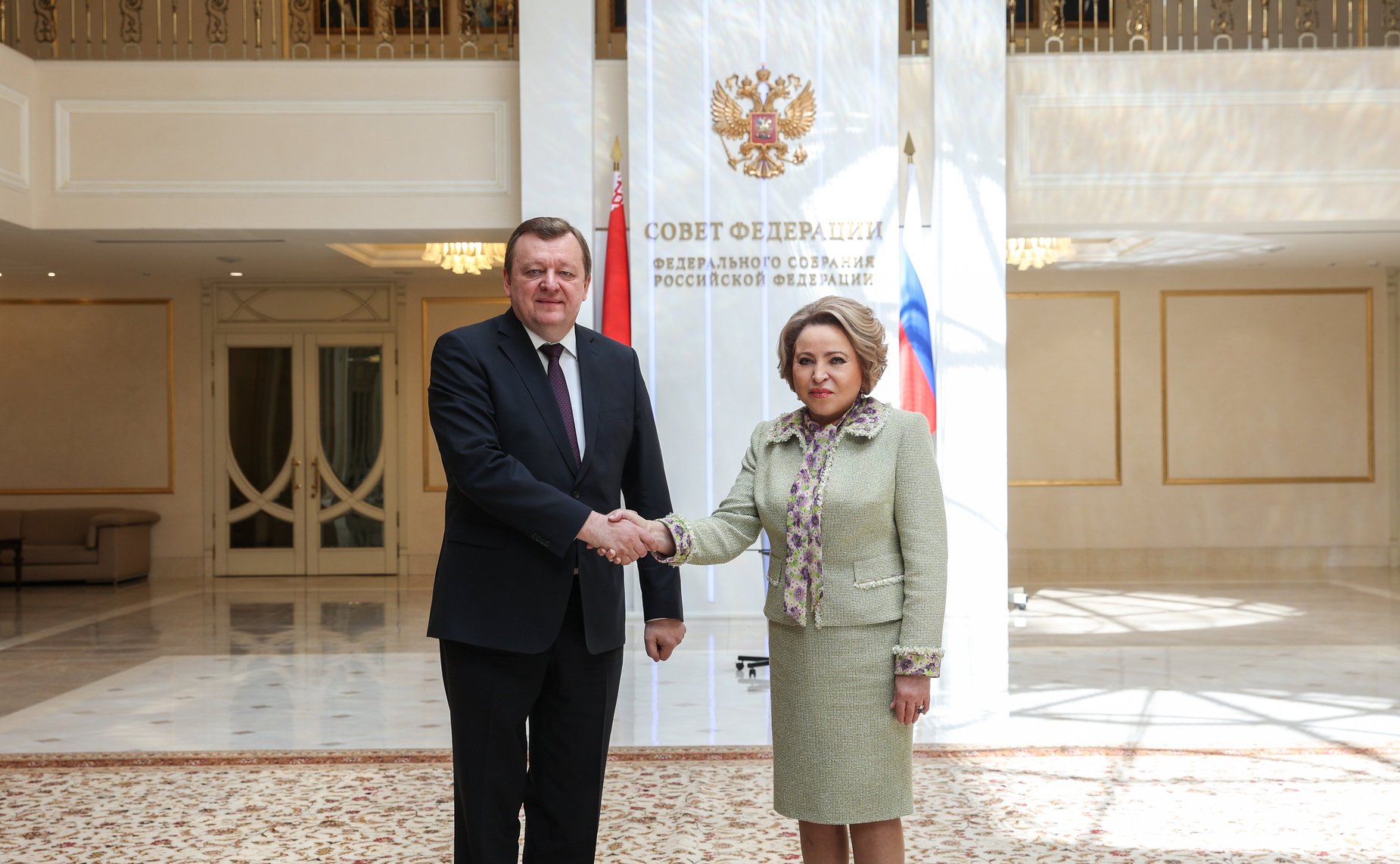 Валентина Матвиенко провела встречу с Министром иностранных дел Республики Беларусь Сергеем Алейником, который находится в России с официальным визитом