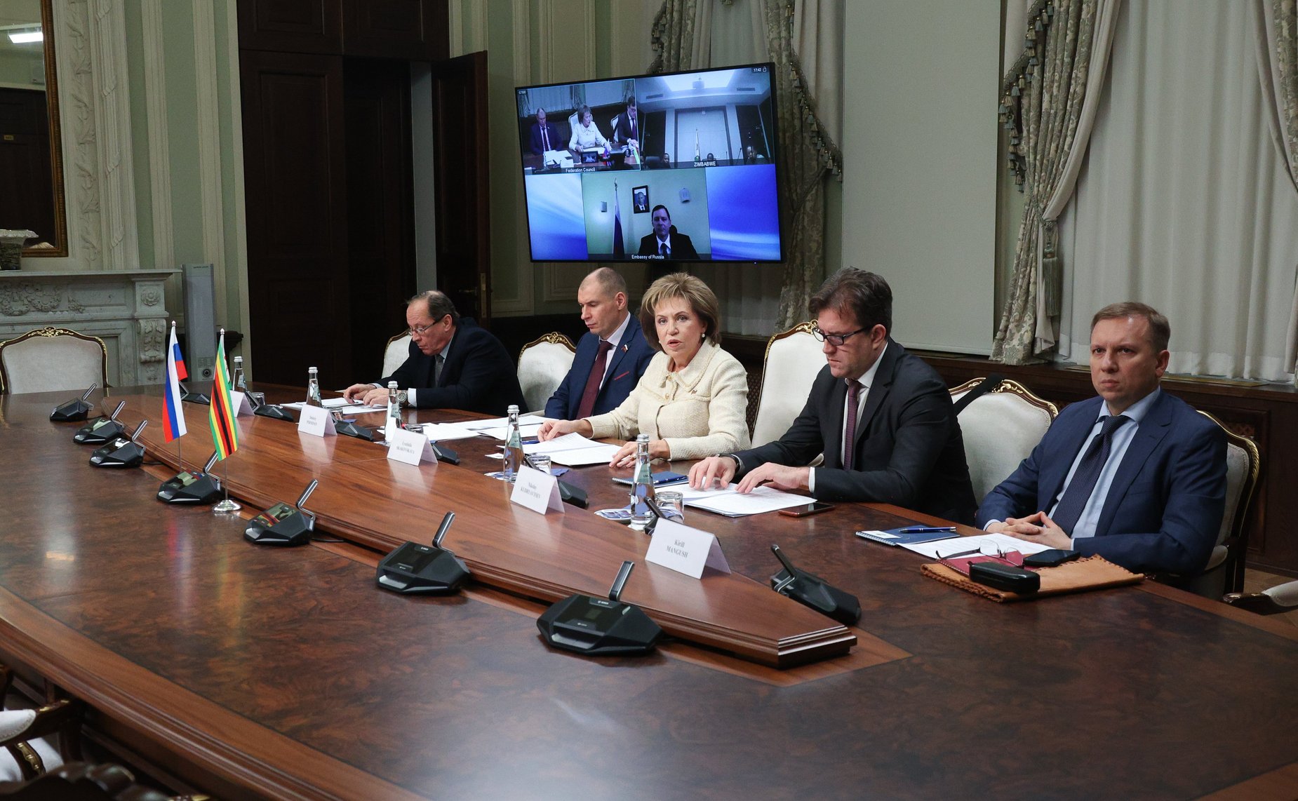 Заседание группы по сотрудничеству Совета Федерации Федерального Собрания Российской Федерации с Сенатом Республики Зимбабве
