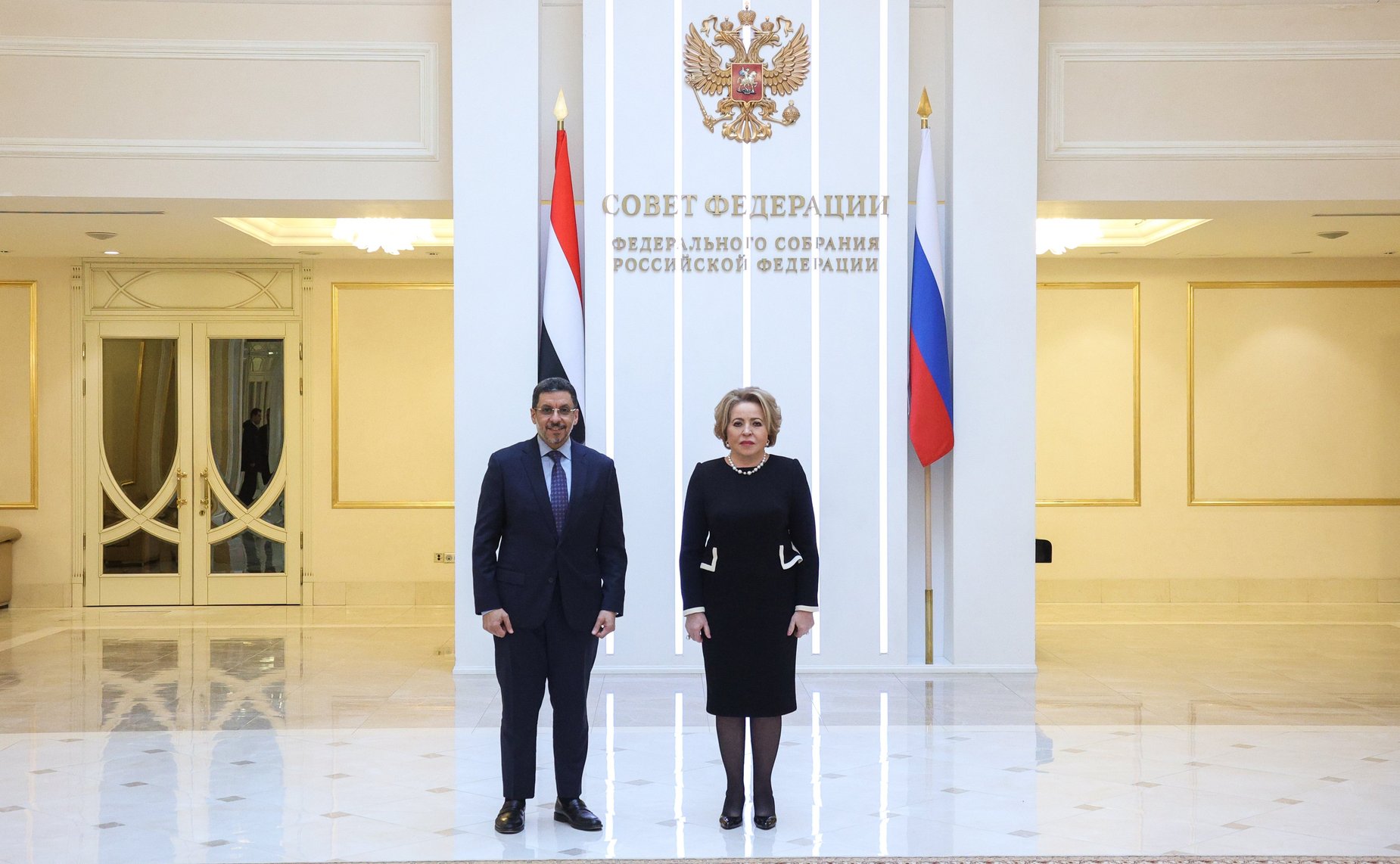 Встреча Председателя Совета Федерации Валентины Матвиенко с Председателем Совета министров, Министром иностранных дел и по делам экспатриантов Йеменской Республики Ахмедом Авадом Бен Мубараком