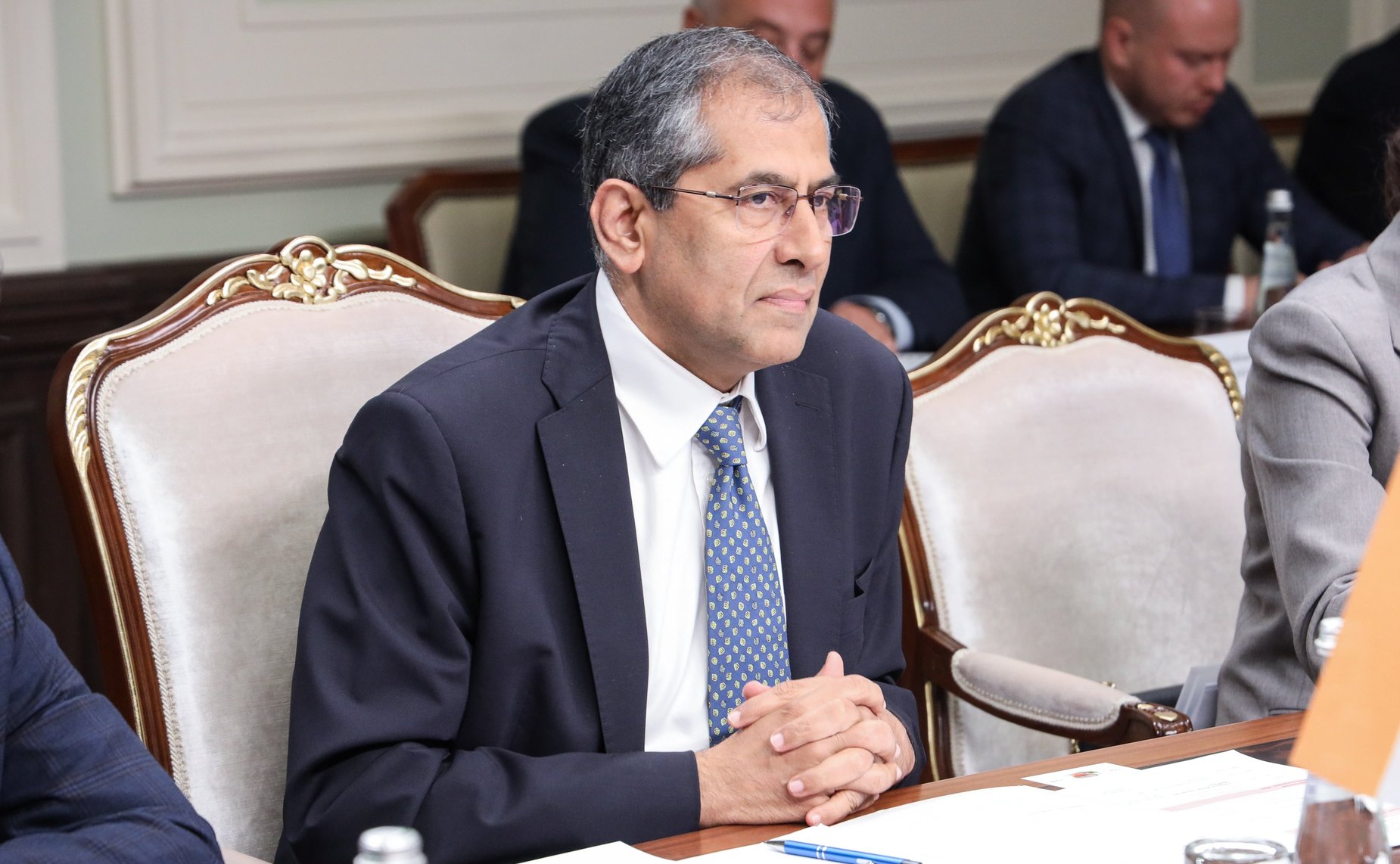 Встреча первого заместителя Председателя СФ Андрея Турчака с Чрезвычайным и Полномочным Послом Республики Индии в РФ Паваном Капуром