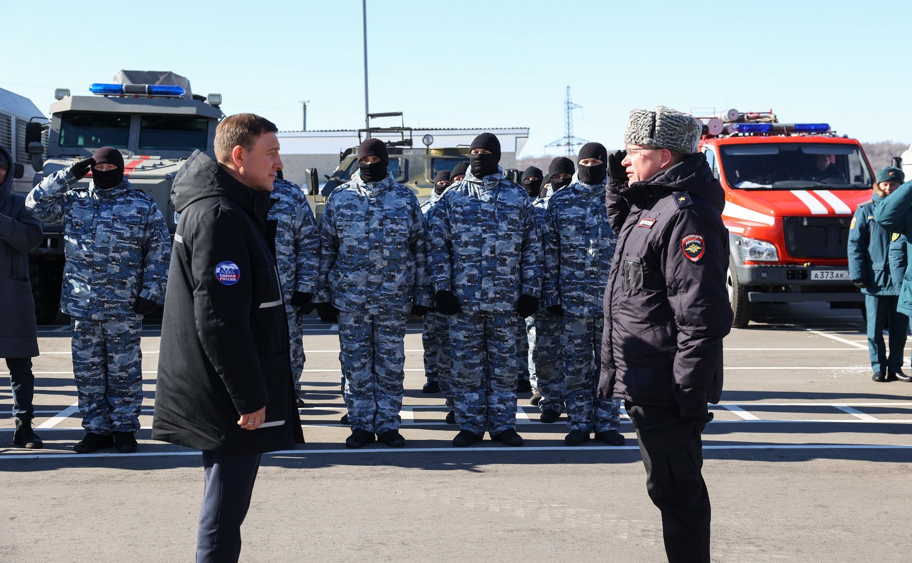В Еврейской автономной области первый заместитель Председателя СФ Андрей Турчак с губернатором Ростиславом Гольдштейном посетили полевой учебно-тренировочный комплекс