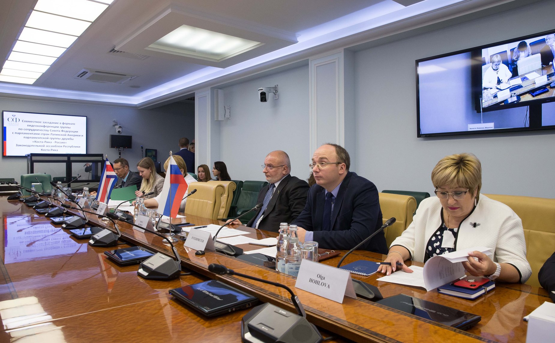 Видеоконференция с группами по сотрудничеству Совета Федерации и Законодательной Ассамблеи Республики Коста-Рика