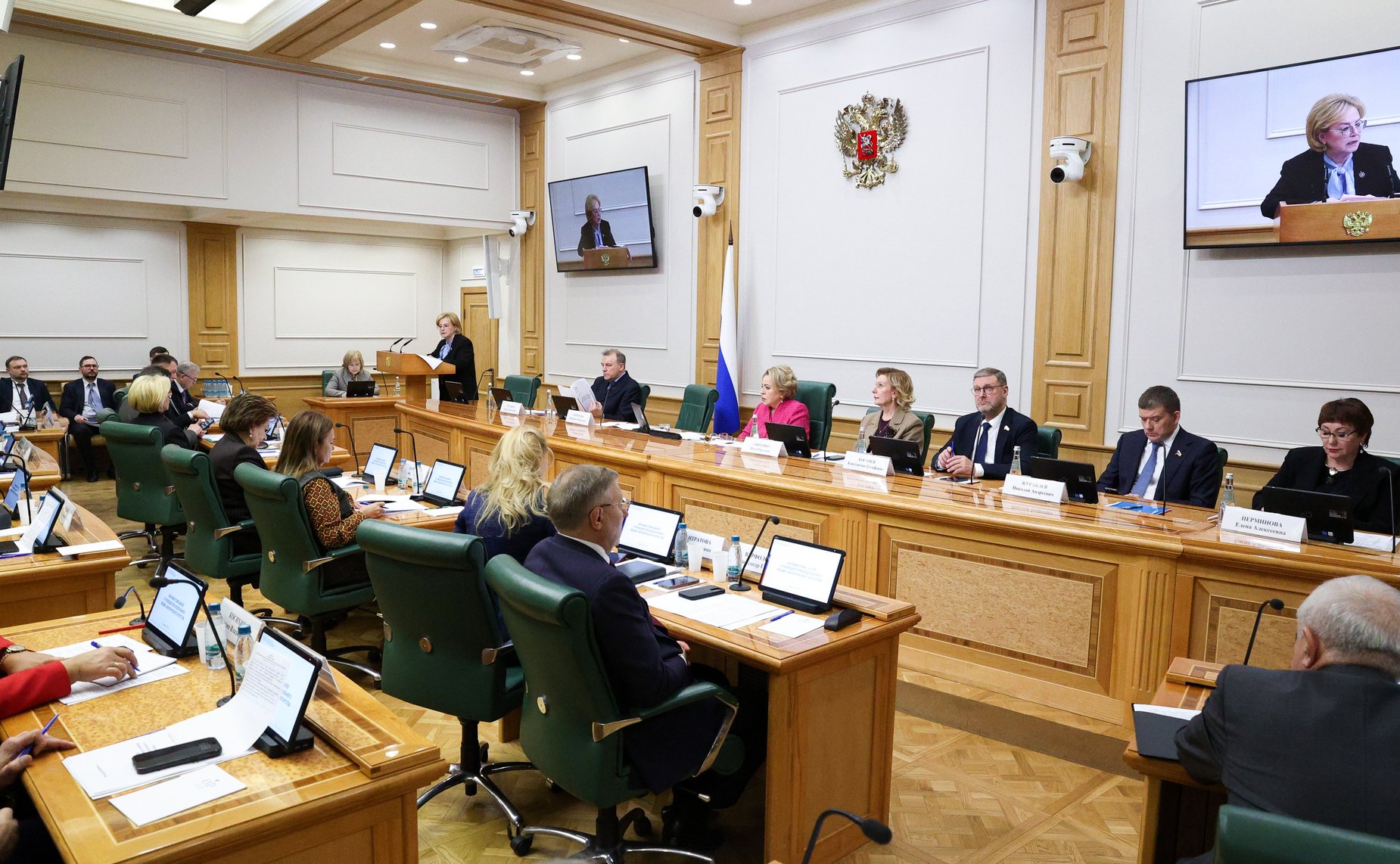 Встреча сенаторов РФ с руководителем Федерального медико-биологического агентства Вероникой Скворцовой в формате «парламентского диалога»