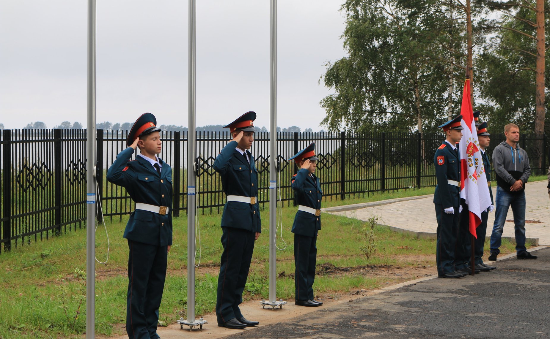 Торжественное построение в новом Образовательном центре – кадетской школе «Корабелы Прионежья» им. Героя России Ю.Л. Воробьева