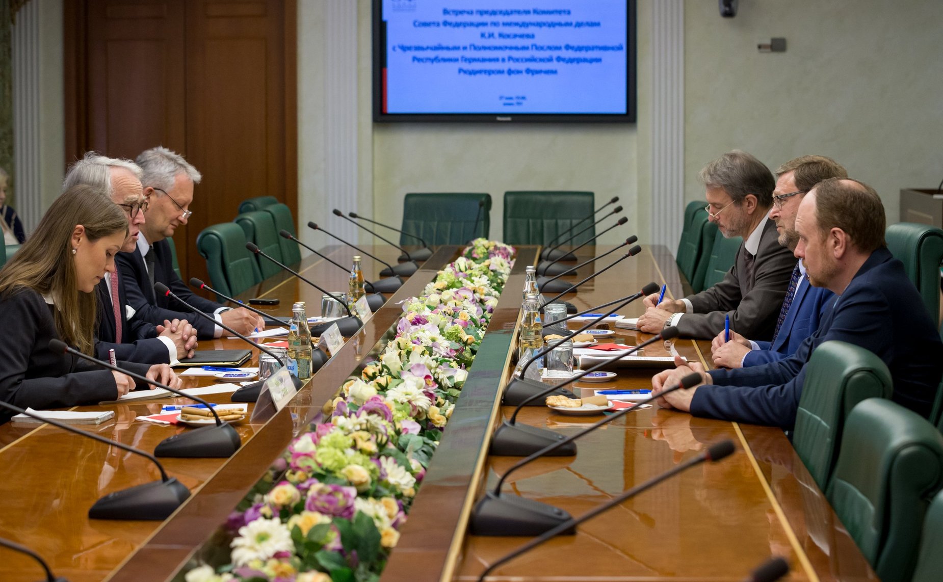 Встреча Константина Косачева с Чрезвычайным и Полномочным Послом ФРГ в РФ Рюдигером фон Фричем