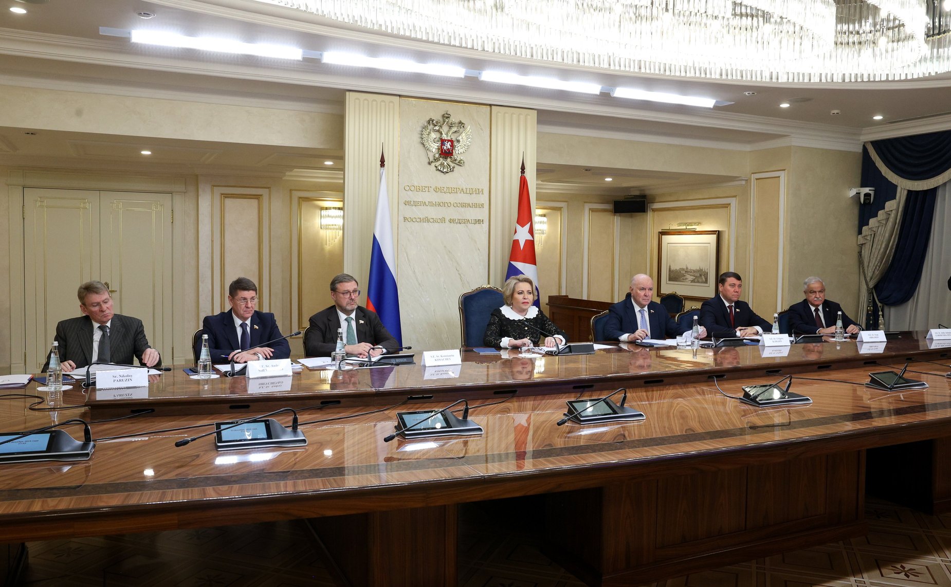 Встреча Председателя Совета Федерации Валентины Матвиенко с Председателем Национальной ассамблеи народной власти и Государственного Совета Республики Куба Эстебаном Ласо Эрнандесом