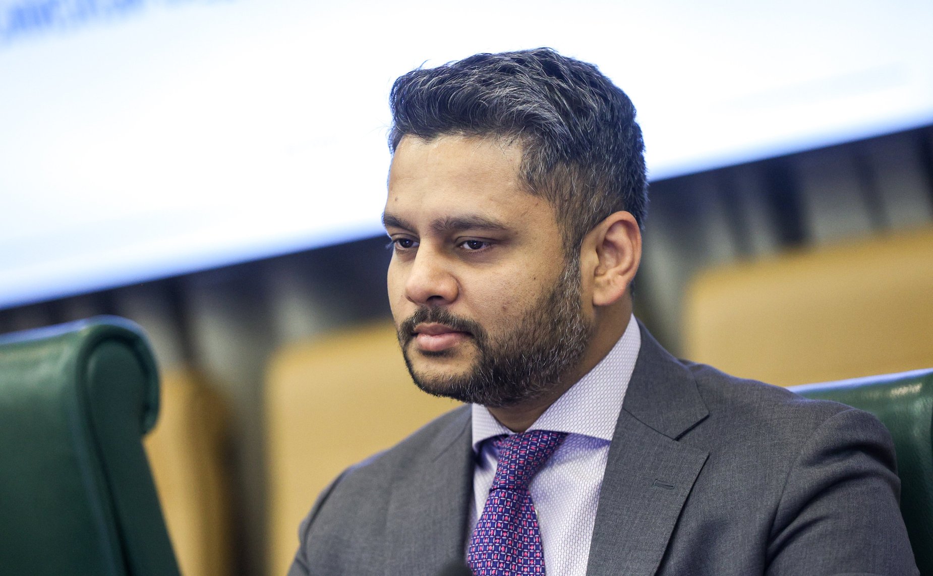 Встреча председателя Комитета СФ по международным делам Григория Карасина с Чрезвычайным и Полномочным Послом Республики Индия в РФ Винаем Кумаром