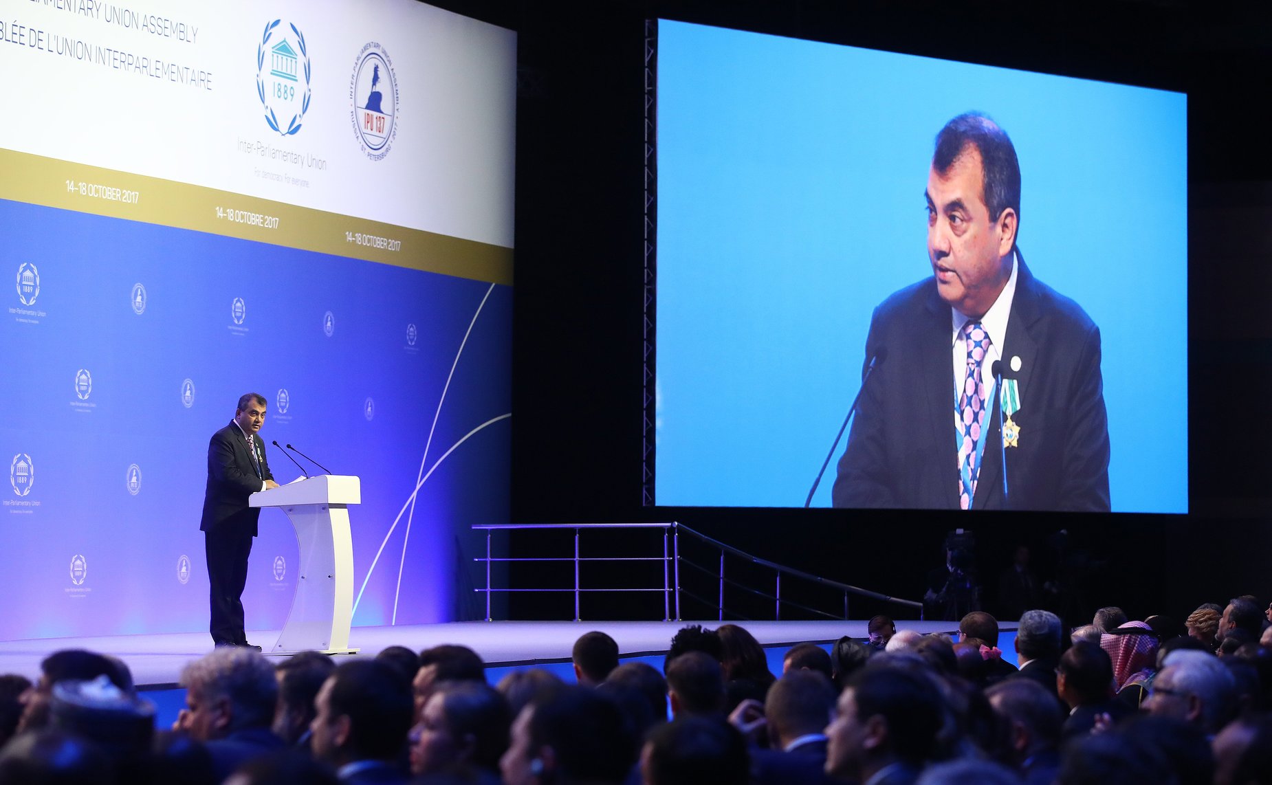 Выступление С. Чоудхури на церемонии открытия 137-й Ассамблеи МПС