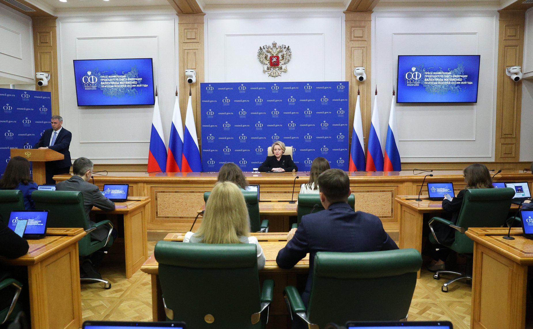 Пресс-конференция Председателя Совета Федерации Валентины Матвиенко по итогам весенней сессии 2025 года