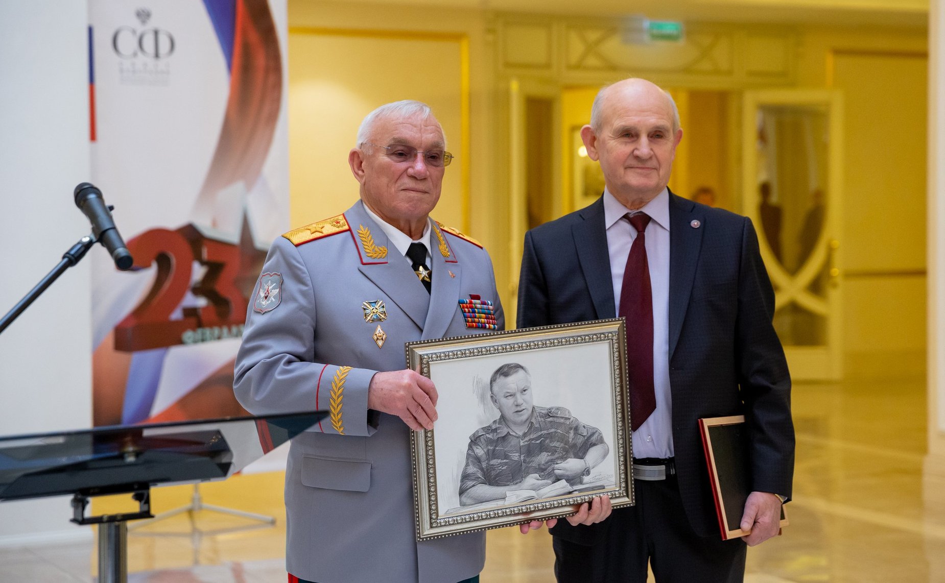 Совместное заседание Комитета СФ по обороне и безопасности и Клуба военачальников РФ и открытие выставки произведений художника-мариниста Павла Бойко