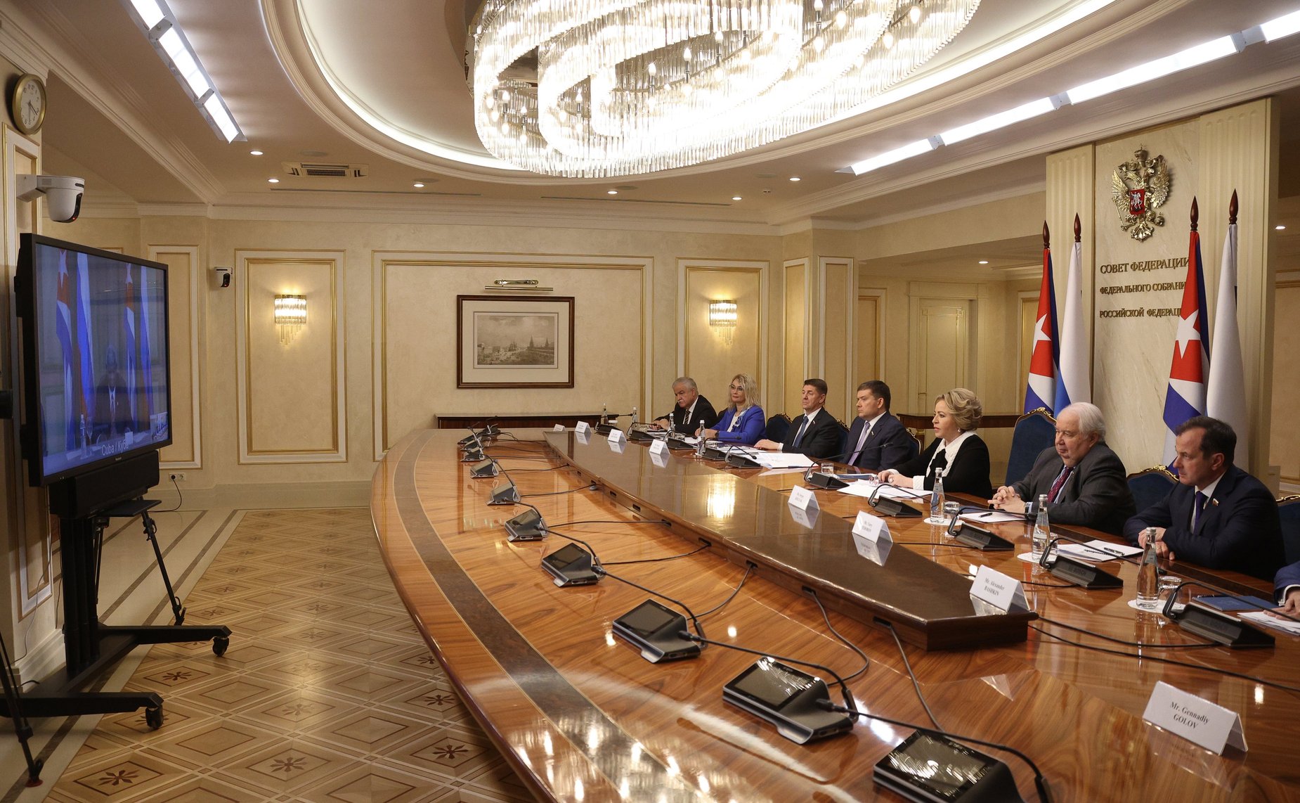 Председатель Совета Федерации Валентина Матвиенко провела встречу в формате видеоконференции с Председателем Национальной ассамблеи народной власти и Государственного совета Республики Куба Эстебаном Ласо Эрнандесом