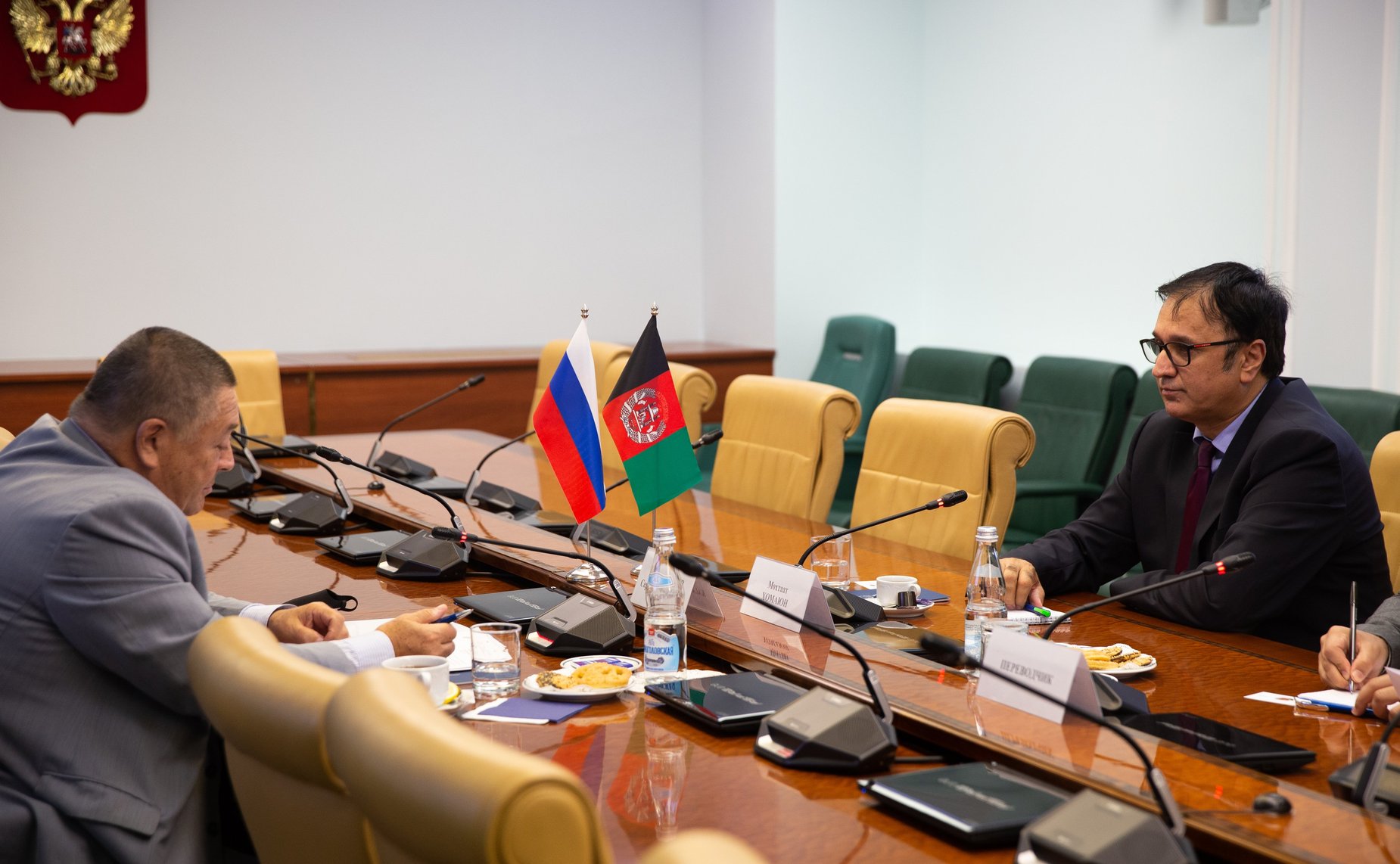 Сергей Калашников провел встречу с Временным поверенным в делах Исламской Республики Афганистан в РФ Мохтаатом Хомаюном