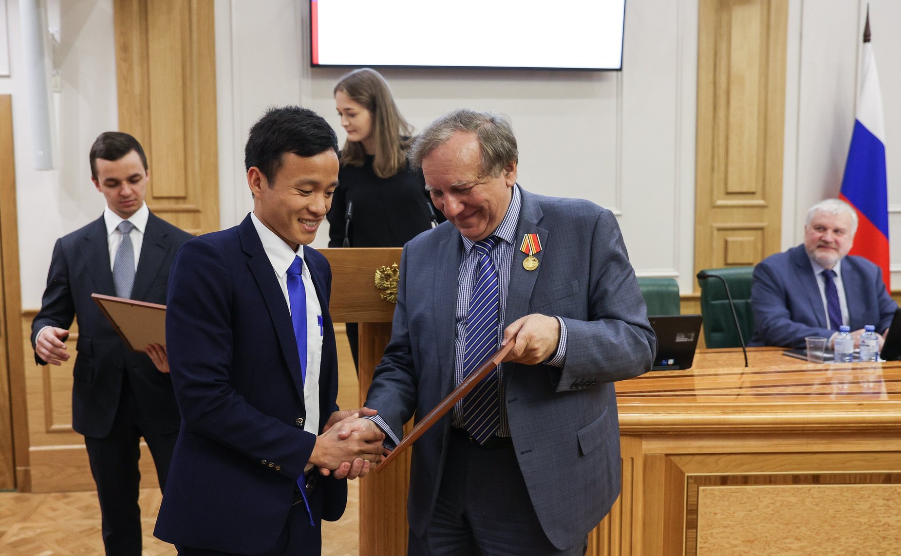 Церемония награждения победителей IV Конкурса чтецов среди студентов аспирантов из стран Азии и Африки «Победа в сердцах поколений» в рамках подготовки к Саммиту Россия-Африка