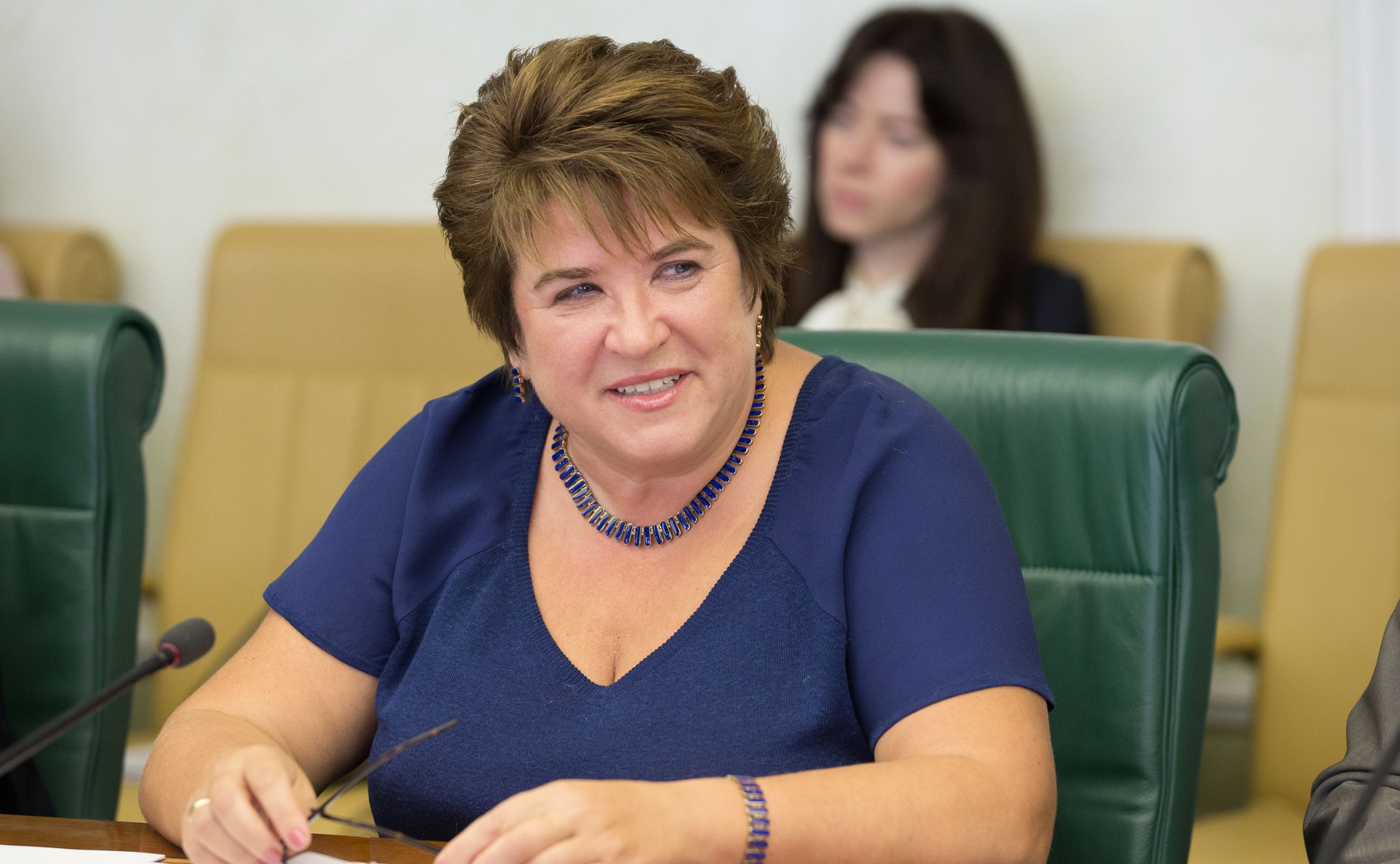 Л. Глебова на встрече с депутатом Национального собрания Французской республики